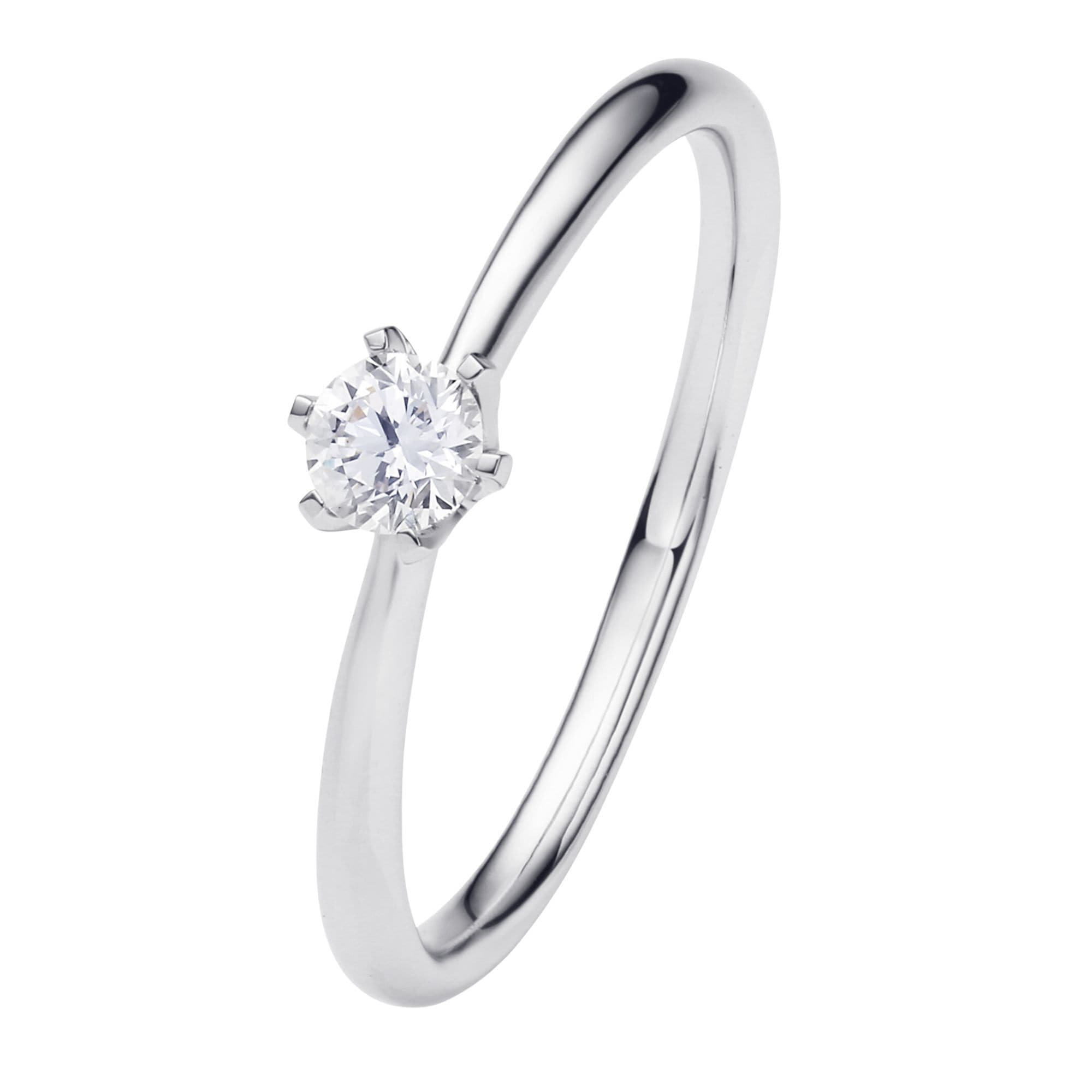 ONE ELEMENT Diamantring »0.2 ct Diamant Brillant Ring aus 585 Weißgold«, Damen Gold Schmuck