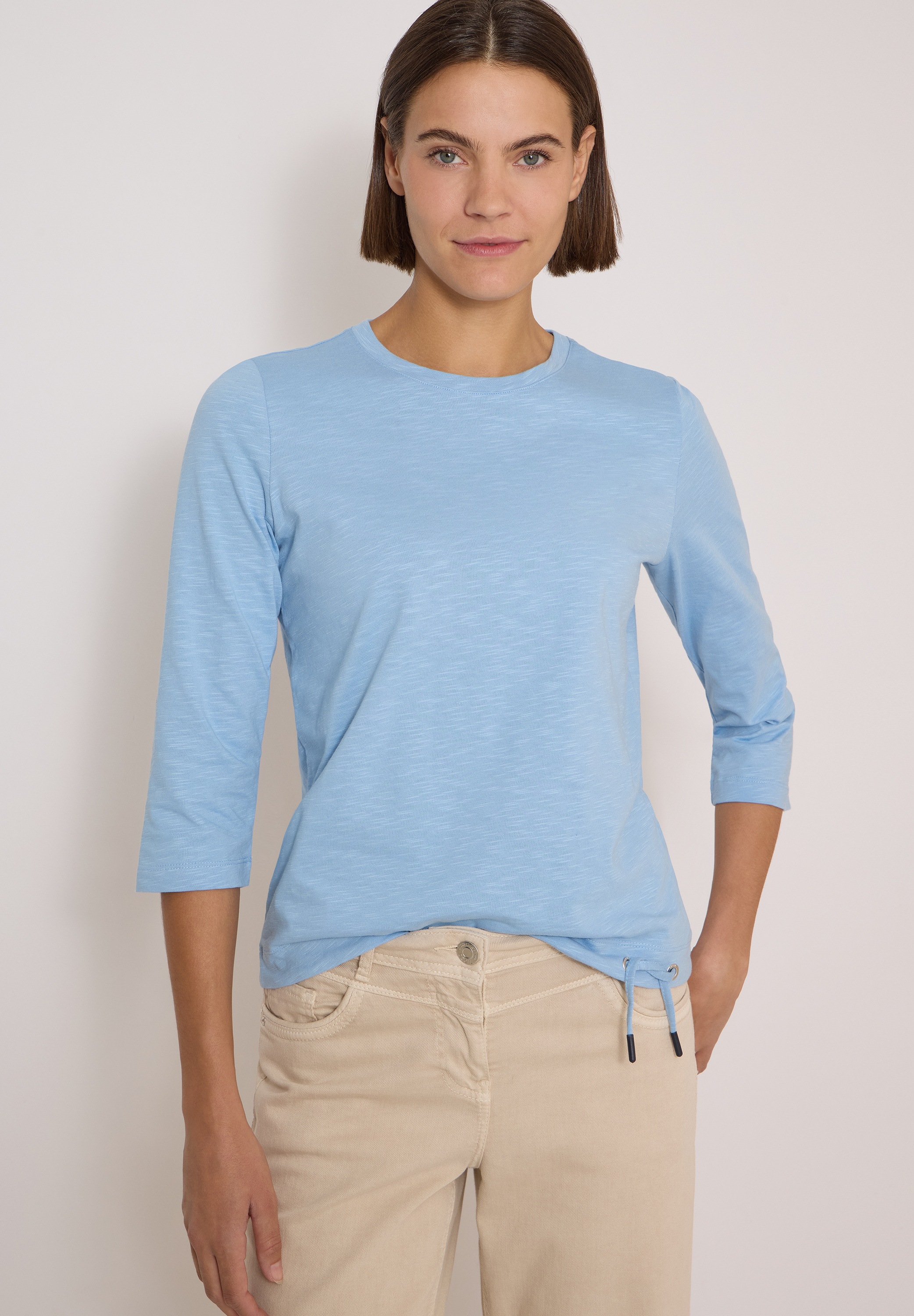 Cecil 3/4-Arm-Shirt Sommershirt mit Tunnelzug am Saum