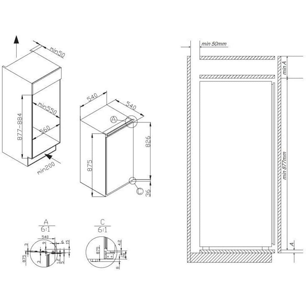 Amica Einbaugefrierschrank »EGS 16173«, 87,5 cm hoch, 54,0 cm breit