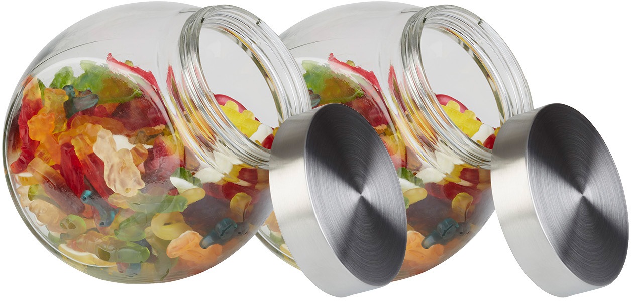 APS Vorratsglas Set, 2 Stk. tlg. Glasbehälter mit Edelstahldeckel, 1000 ml günstig online kaufen