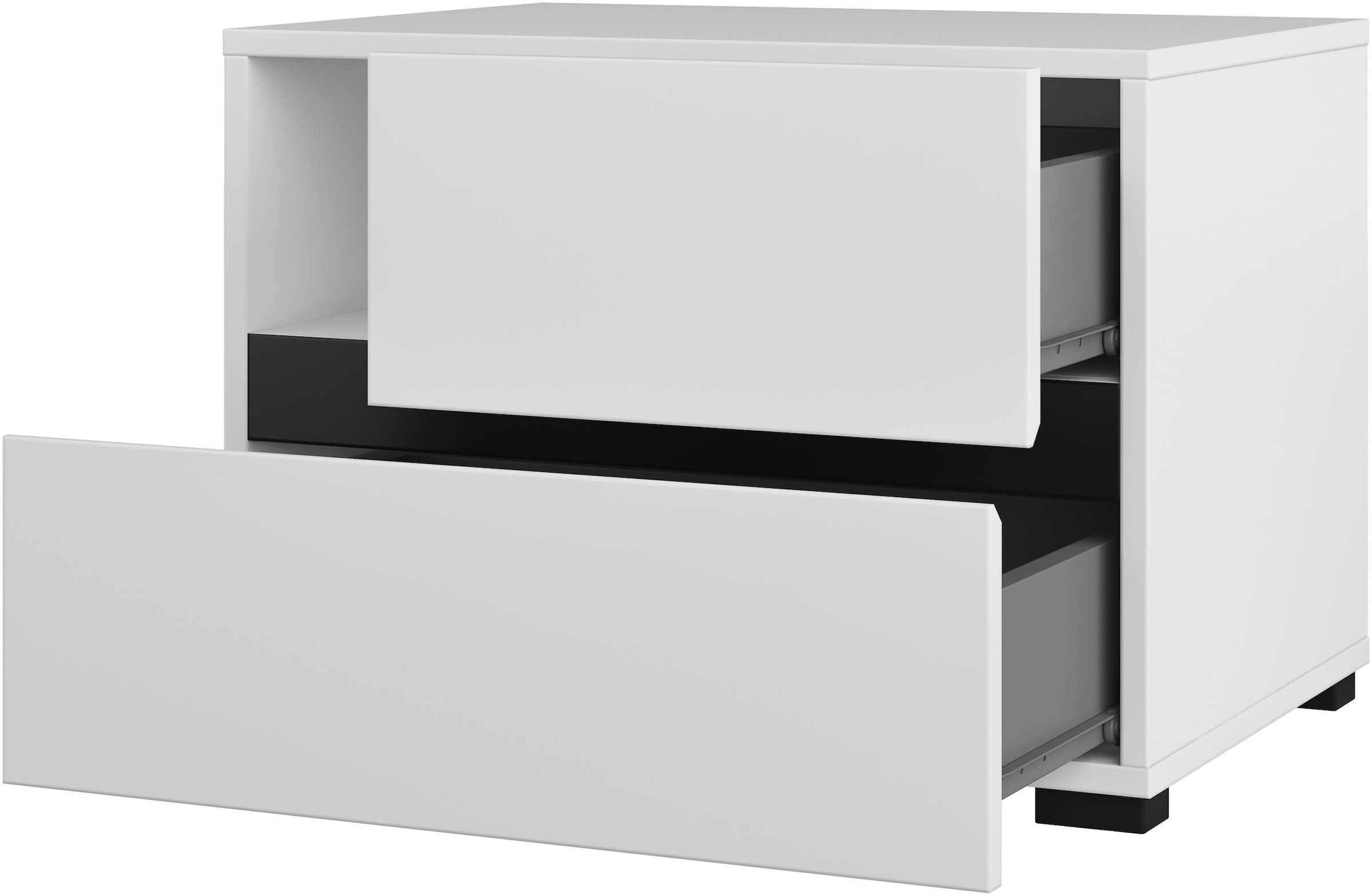 INOSIGN Schlafzimmer-Set »Cross, moderne, grifflose Optik, FSC-zertifiziert«, (4 tlg., Bett 180x200cm, 2 Nachtkommoden, Schrank 2-oder 4-türig), Komplettschlafzimmer-Set