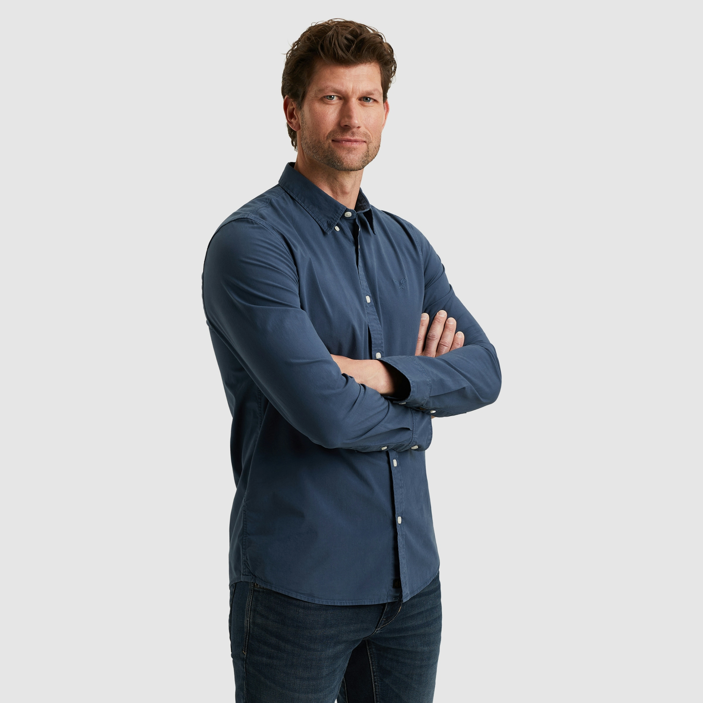 PME LEGEND Langarmhemd , mit Logo Stickerei
