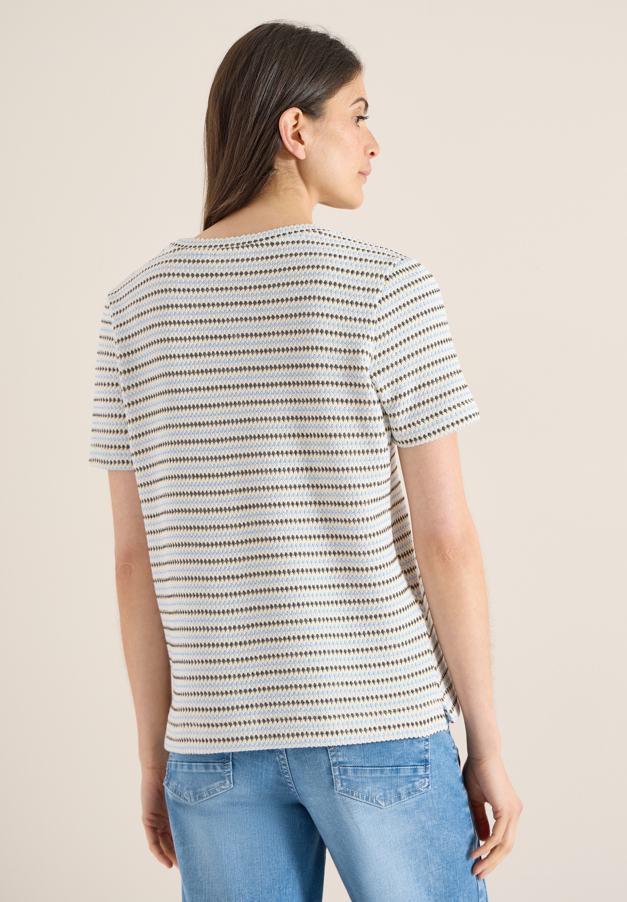 Cecil Rundhalsshirt Rundhalsausschnitt günstig online kaufen