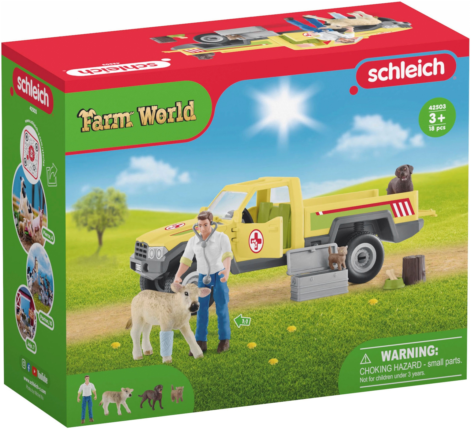 Schleich® Spielfigur »FARM WORLD, Tierarztbesuch auf dem Bauernhof (42503)«