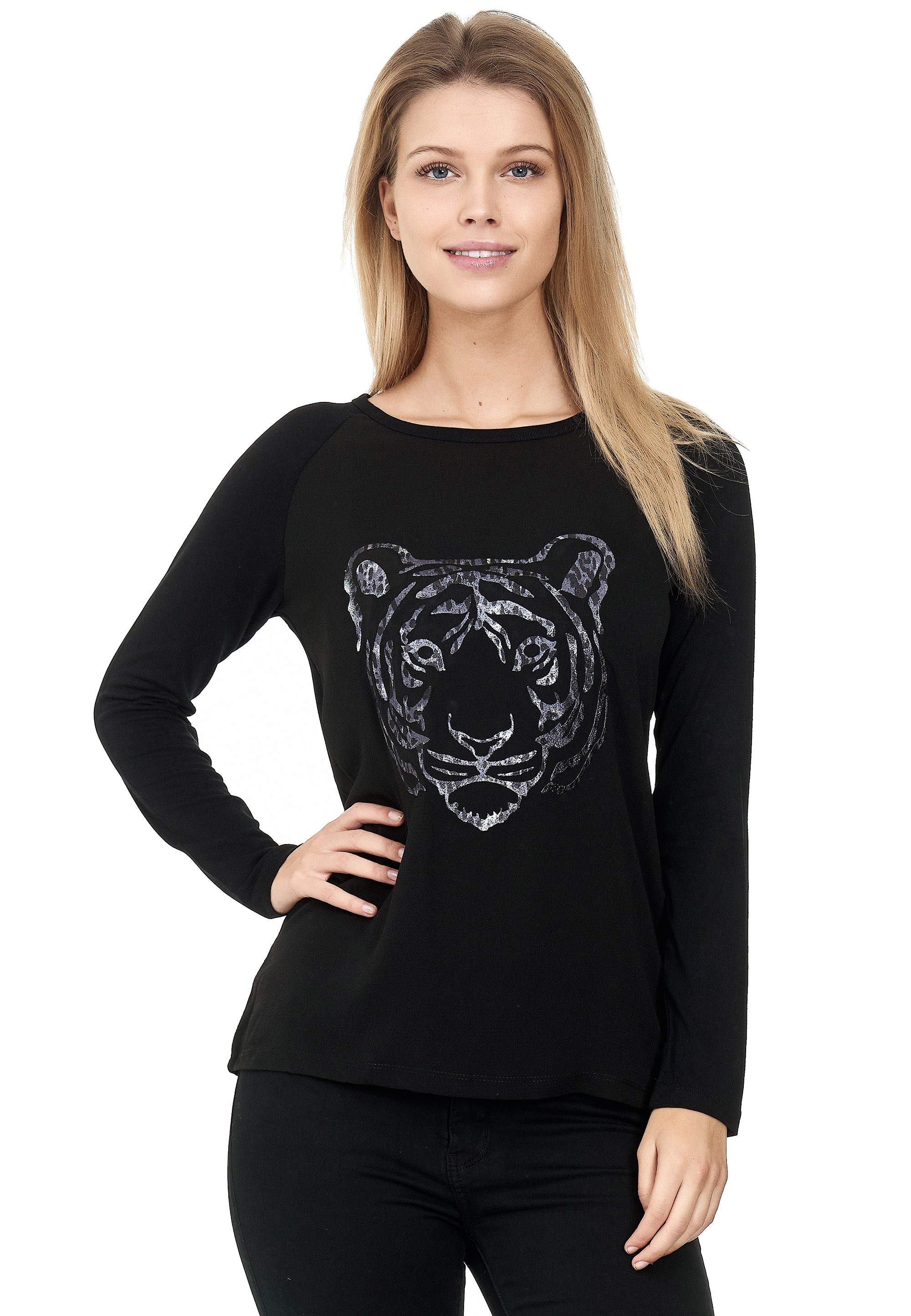 Decay Langarmshirt »Longsleeve«, mit Leoparden - Aufdruck und Leo Flecken