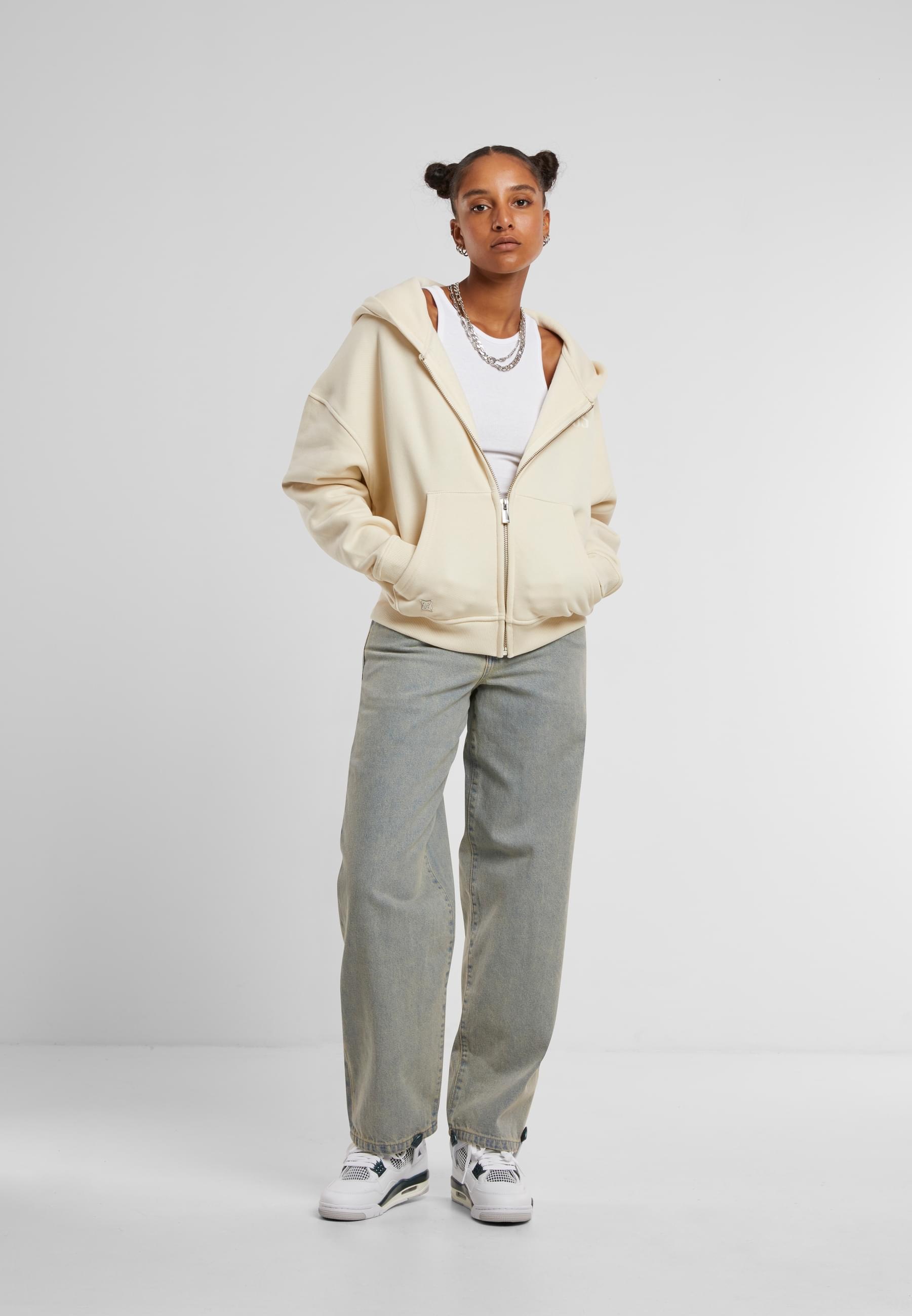 PEQUS Sweatjacke »PEQUS PEQUS Back Logo Zip-Hoodie Almond«