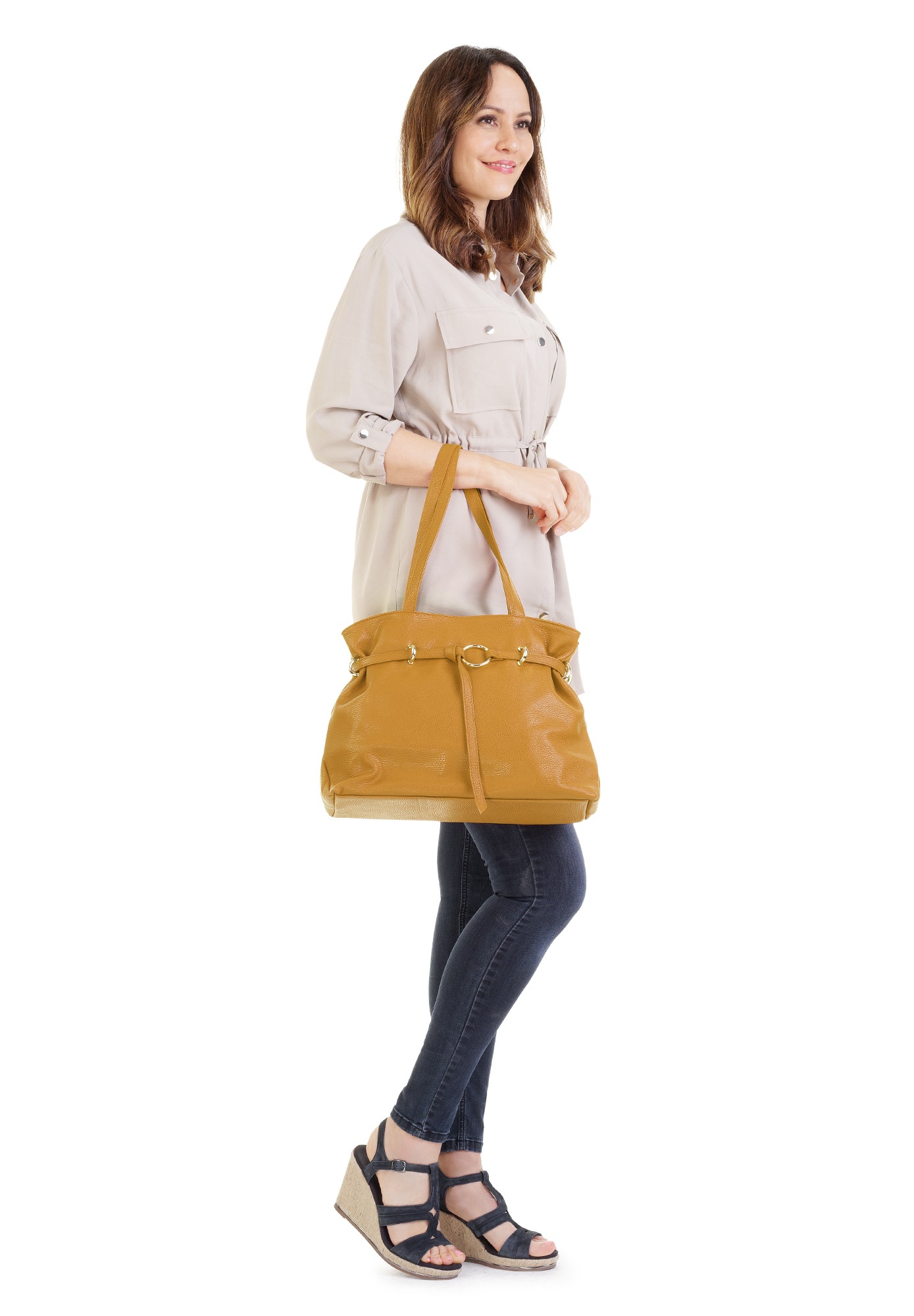 Samantha Look Henkeltasche echt Leder, Made in Italy günstig online kaufen