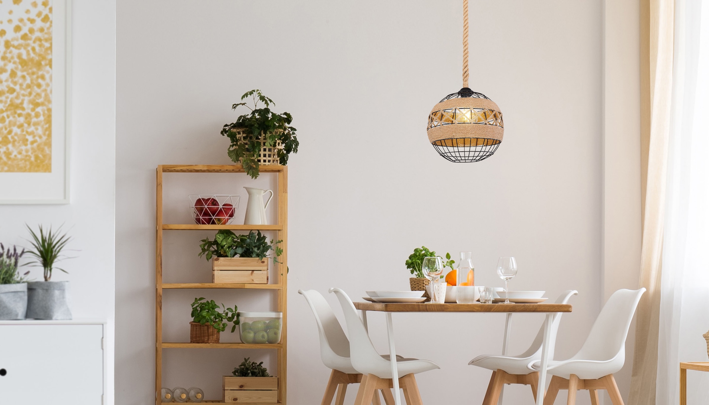 GLOBO LIGHTING Hängeleuchte »ULLEU«, Leuchtmittel E27 | ohne Leuchtmittel, Hängelampe/Pendelleuchte/Esszimmer/Wohnzimmer/Esstisch