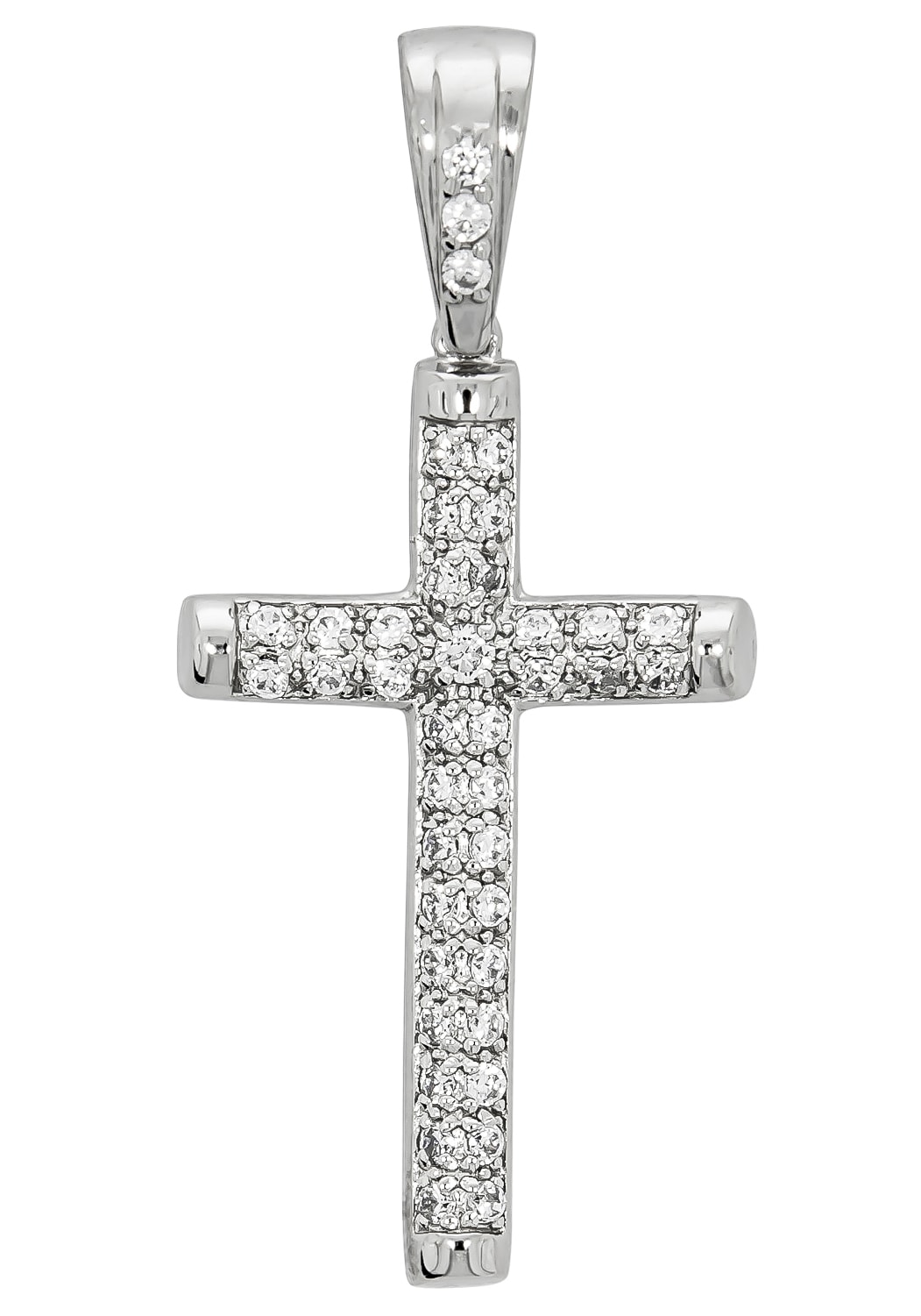 Firetti Kettenanhänger »Schmuck Geschenk Silber 925 Halsschmuck Anhänger Kreuz«, mit Zirkonia (synth.)