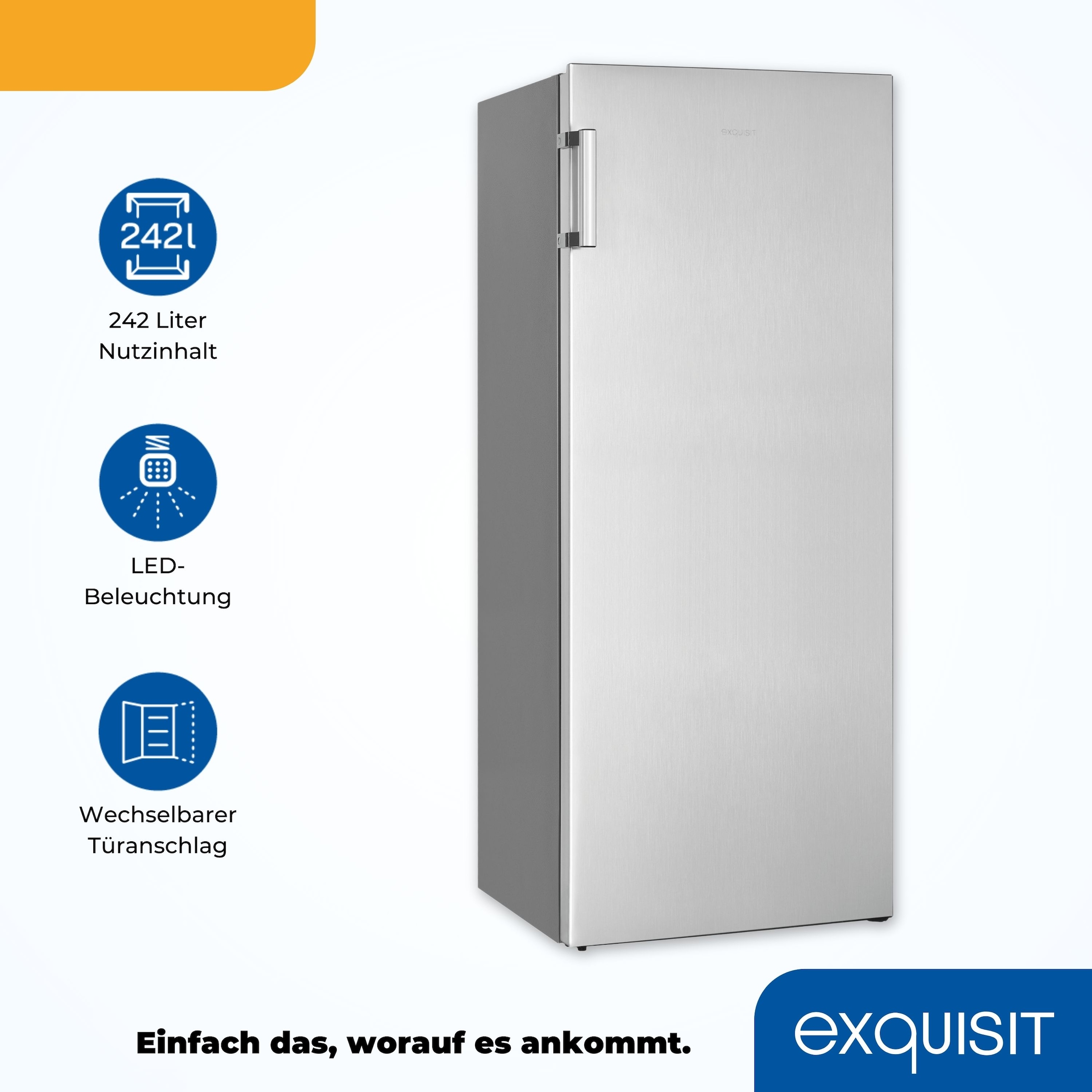 exquisit Vollraumkühlschrank »KS320-V-H-010E«, 242 L Volumen