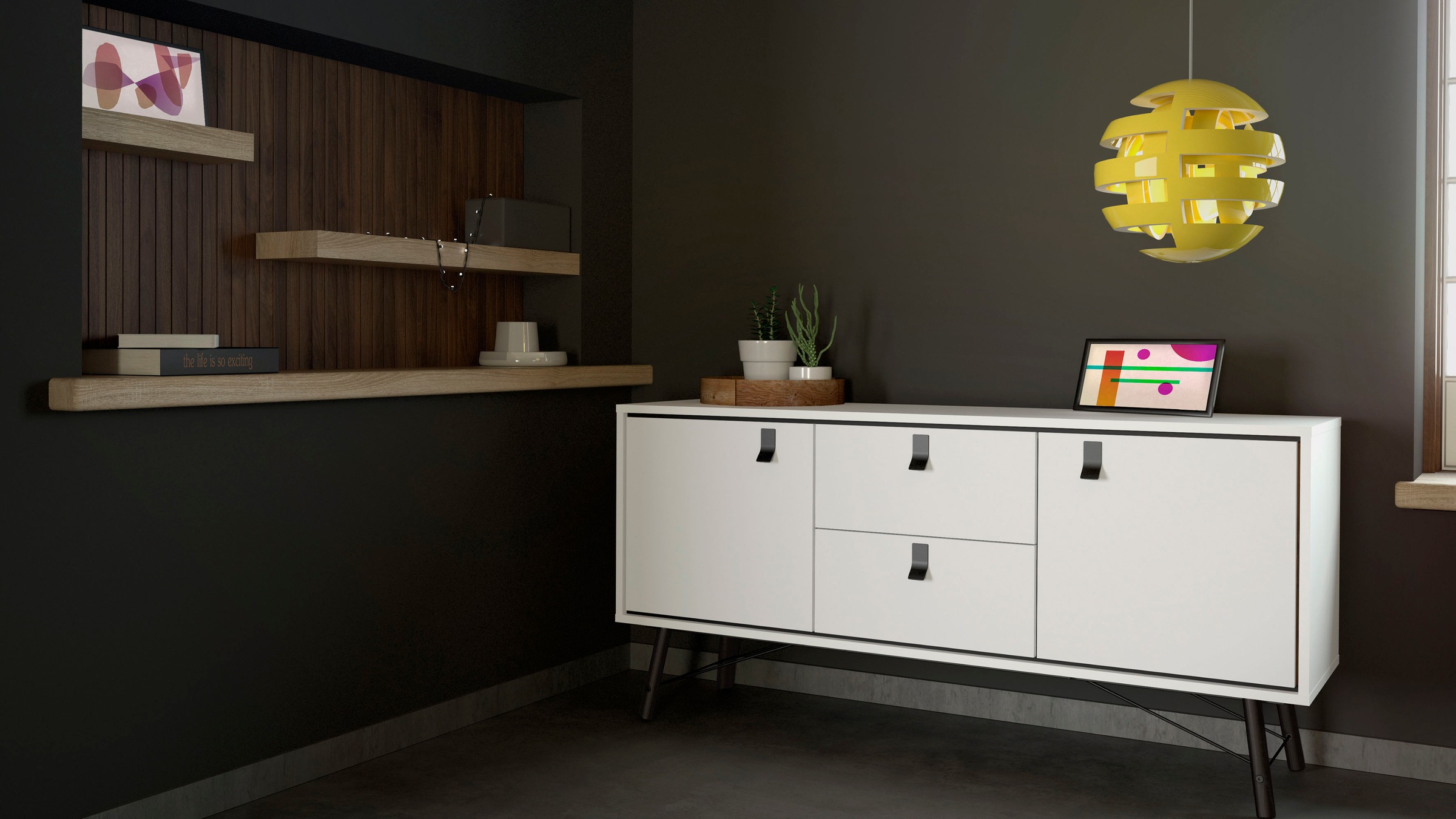 andas Sideboard »Ry Aufbewahrung, Schubladenschrank,«, Breite 150 cm, Höhe 72 cm, Kommode mit 2 Türen und 2 Schubläden
