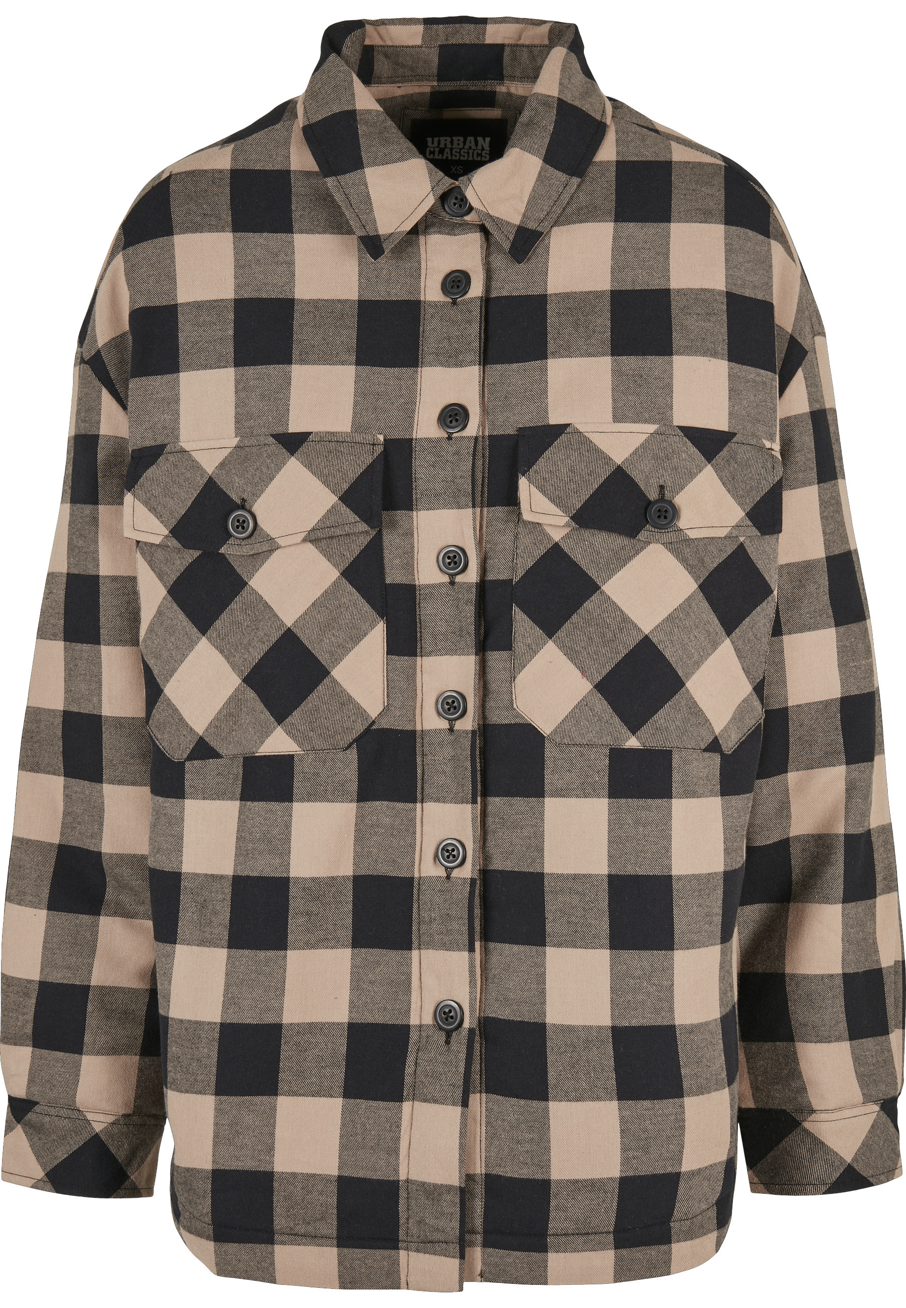 URBAN CLASSICS Langmantel "Urban Classics Damen Ladies Flanell Padded Overshirt"