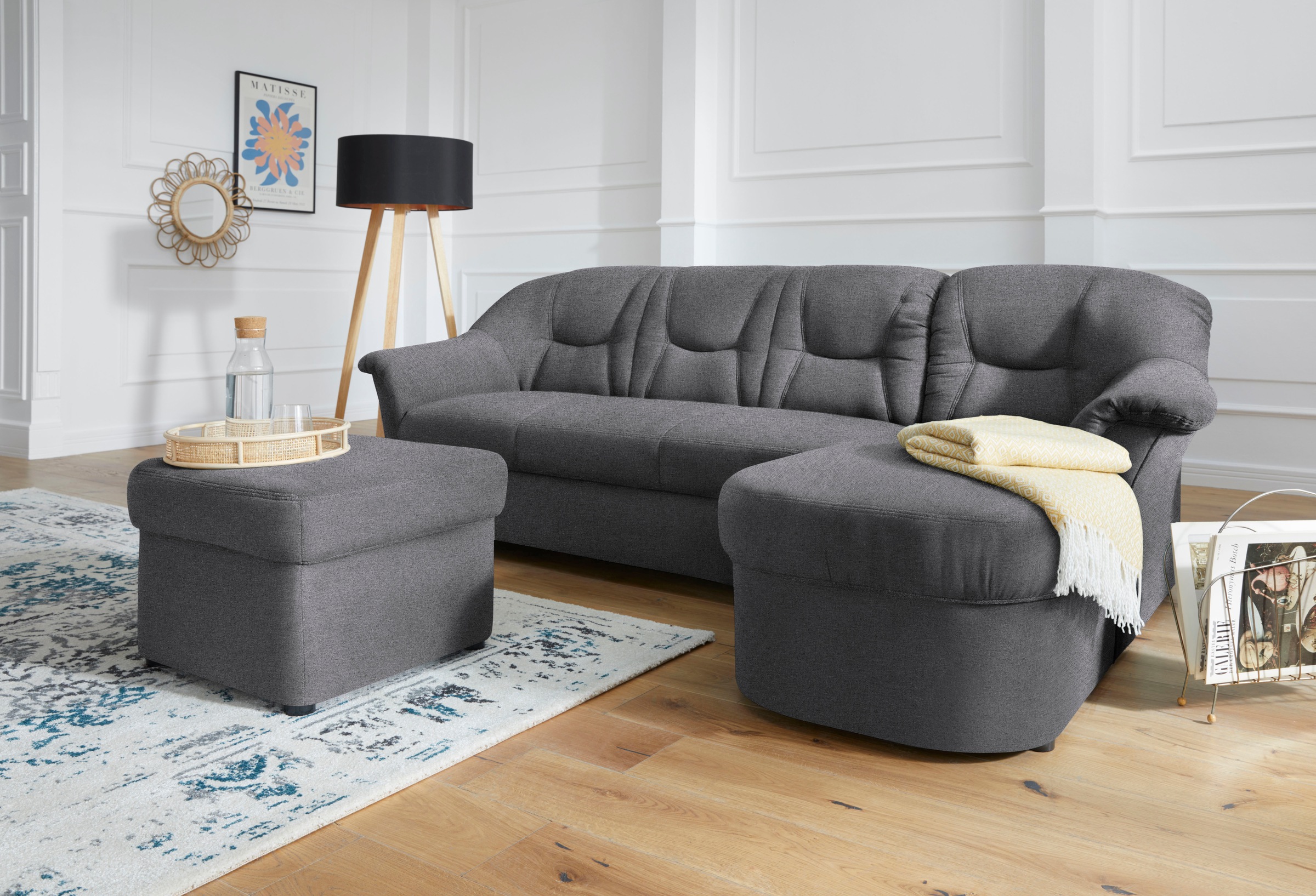 Thumbnail - DOMO collection Ecksofa "Sarafina zeitlos und komfortabel, optional mit Federkern, L-Form" wahlweise mit Bettfunktion