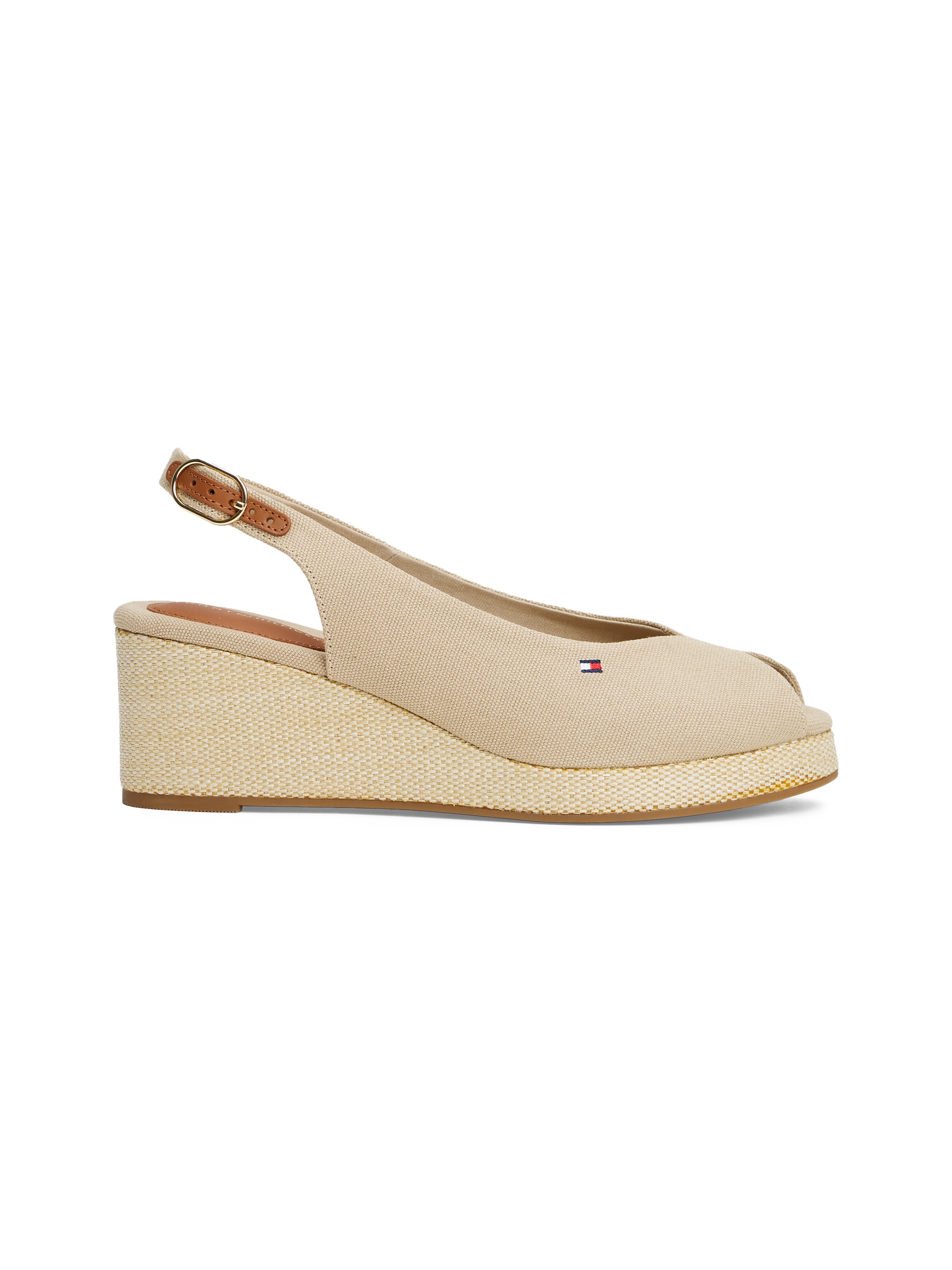 Tommy Hilfiger Keilsandalette »FLAG MID WEDGE ESPAD SLINGBACK«, Plateau, Sommerschuh, Riemchensandale mit verstellbarer Schnalle