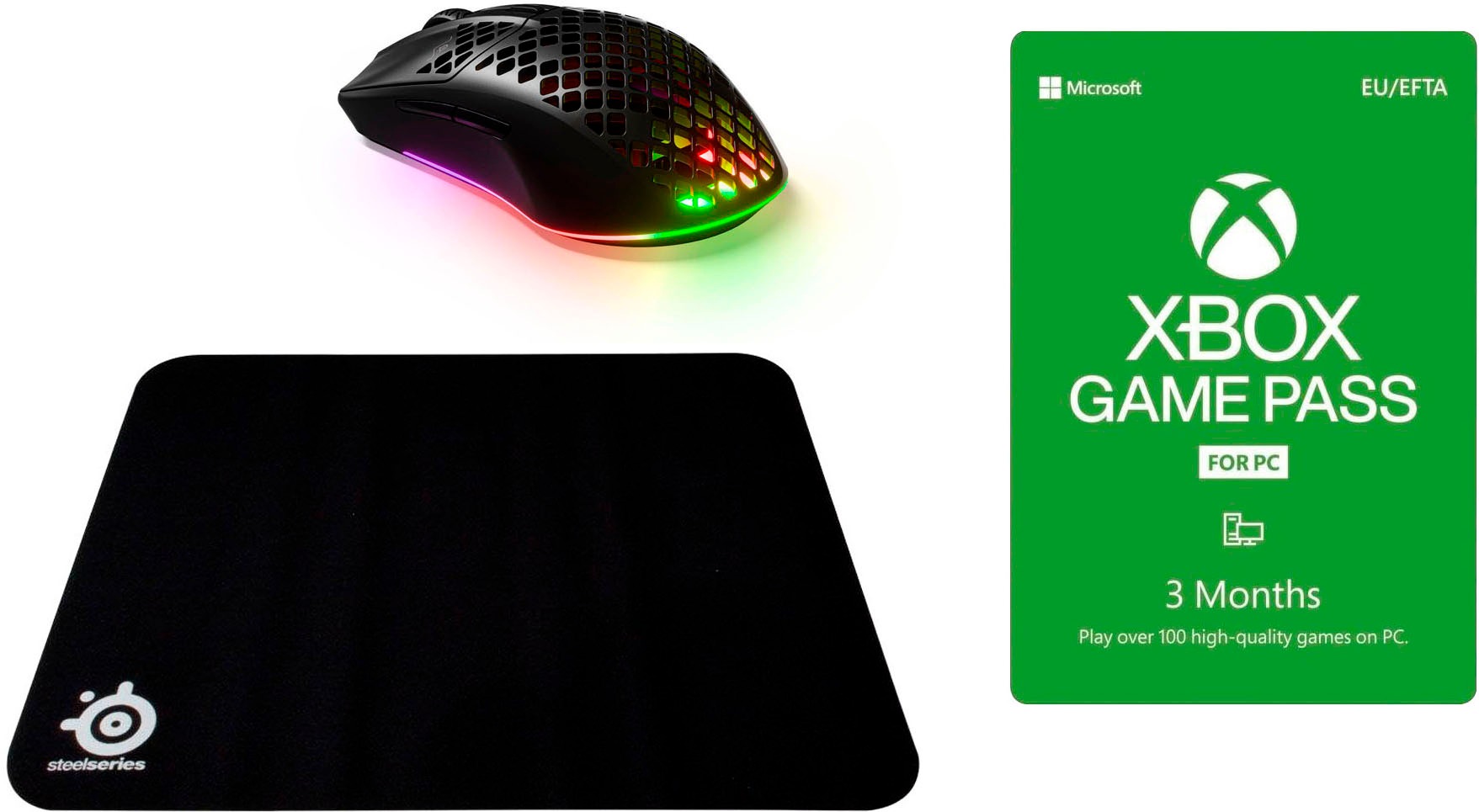 SteelSeries Maus »Aerox 3 Wireless + QCK medium + Game Pass for PC«, Bluetooth-USB kaufen