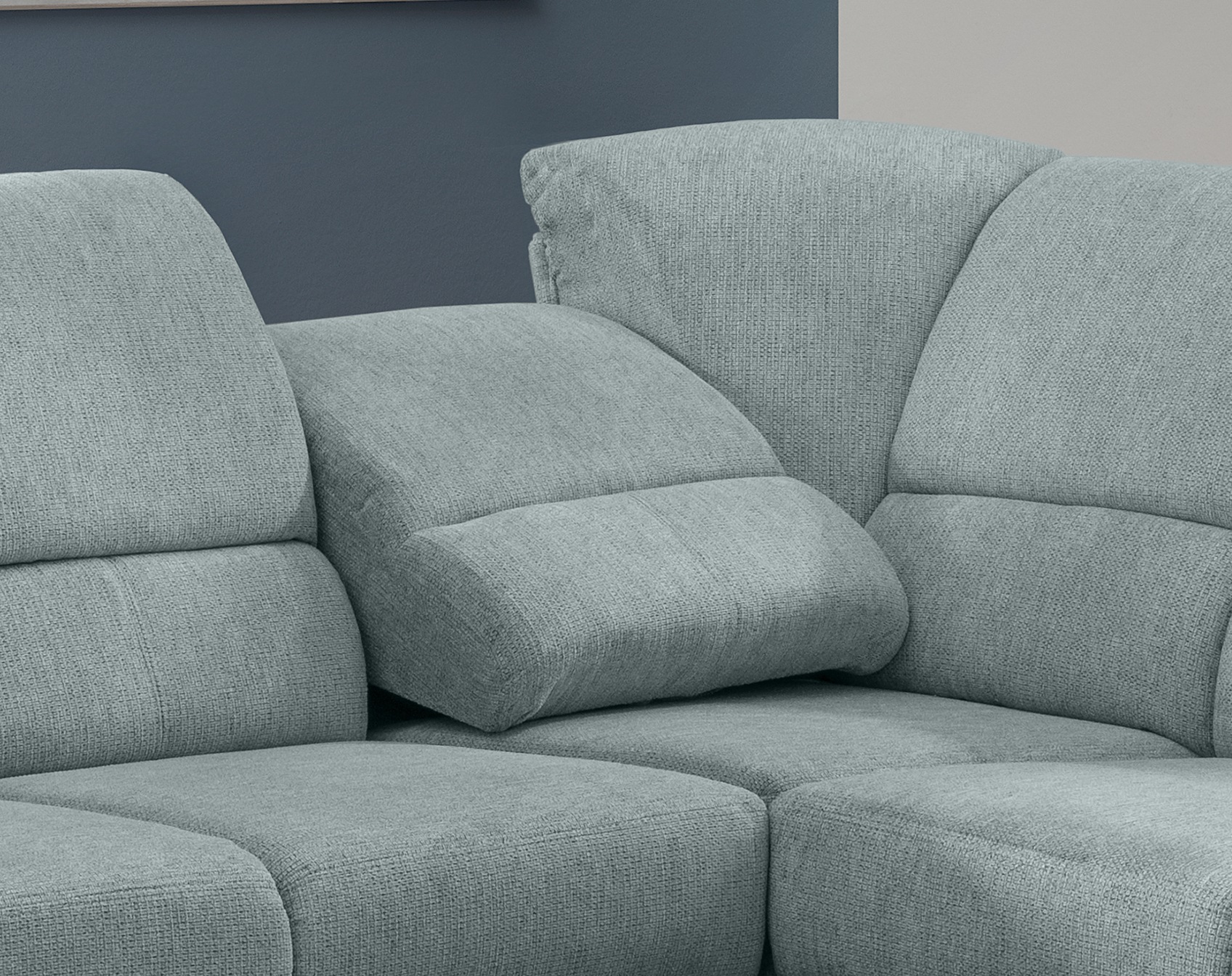 Home affaire Ecksofa »Pisa L-Form, mit Schlaffunktion, Stauraum, 2x höhenverstellbare«, Kopfstützen und Relaxfunktion im Eckelement