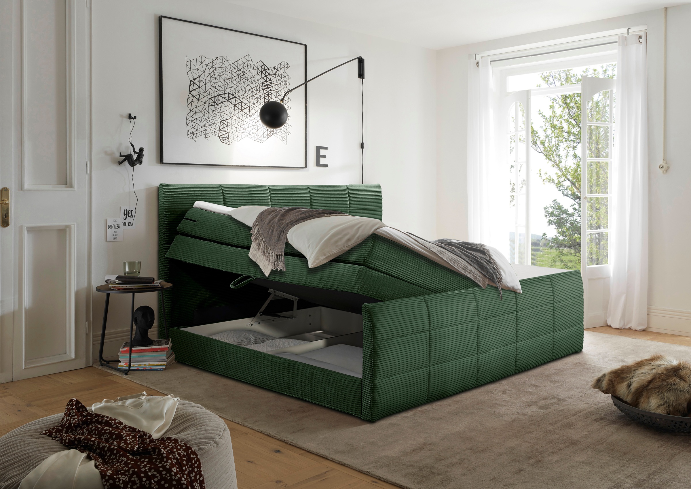 ED EXCITING DESIGN Boxspringbett »Bolivia«, harte Seite mit Kokosmatte, weiche Seite mit Filzabdeckung