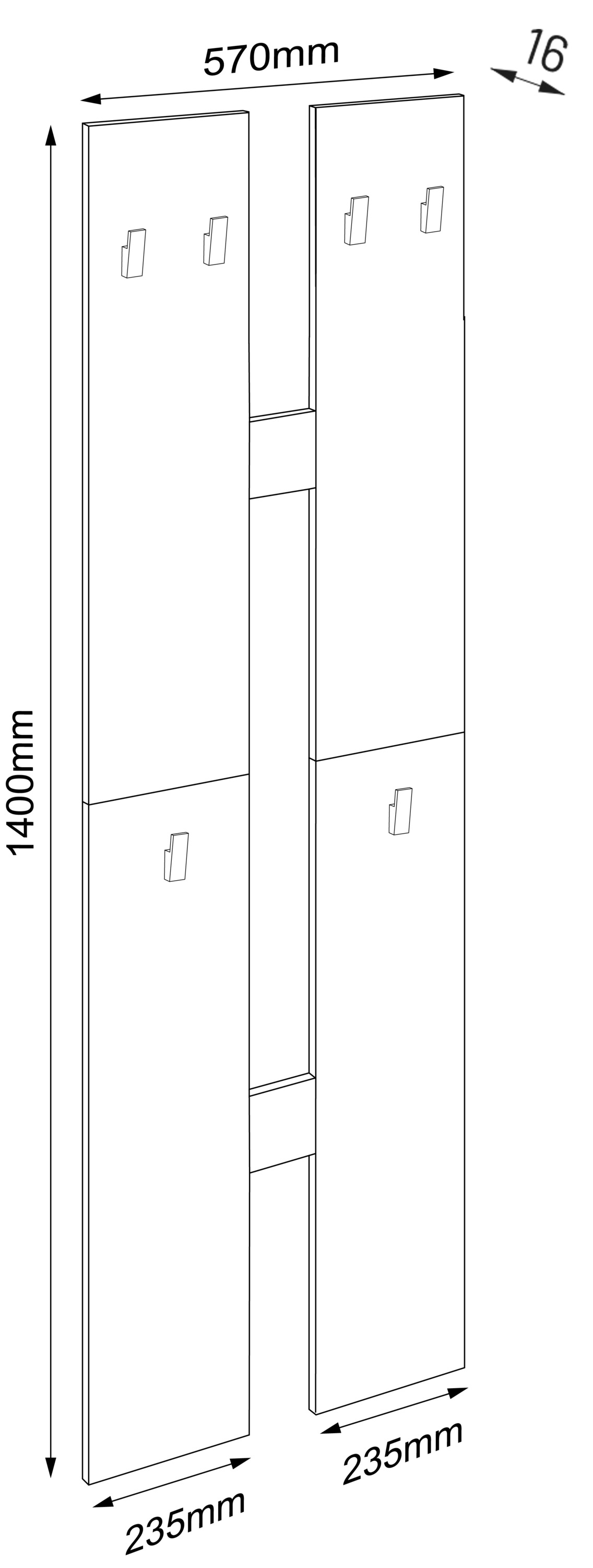 VCM Garderobenschrank »Holz Set Dielenmöbel Gardeobe Kleiderhaken Salia M«