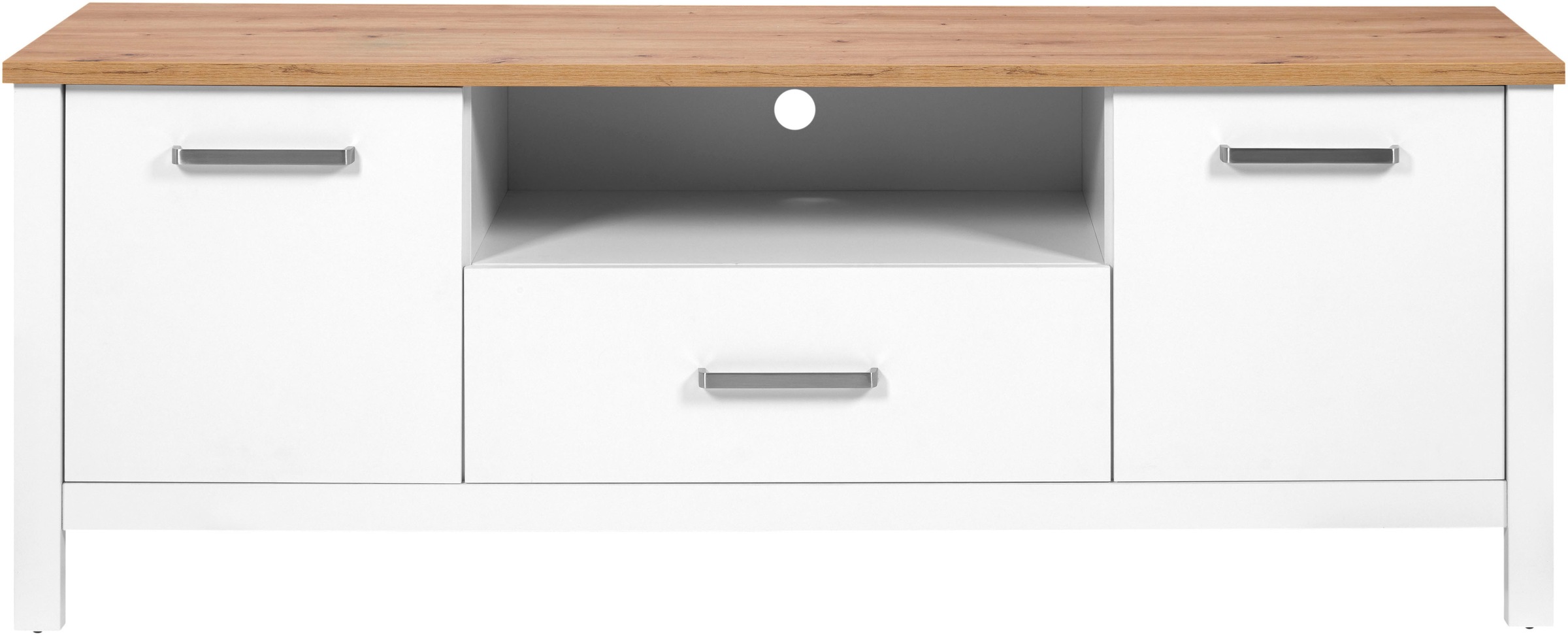 Inter Link TV-Board »Pienza, Weiss/Artisan Eiche Nachbildung, viel Stauraum, Softclose« 1 Stk. tlg. TV Lowboard mit Kabeldurchführung, Skandi Look, 173 x 45 x 64 cm