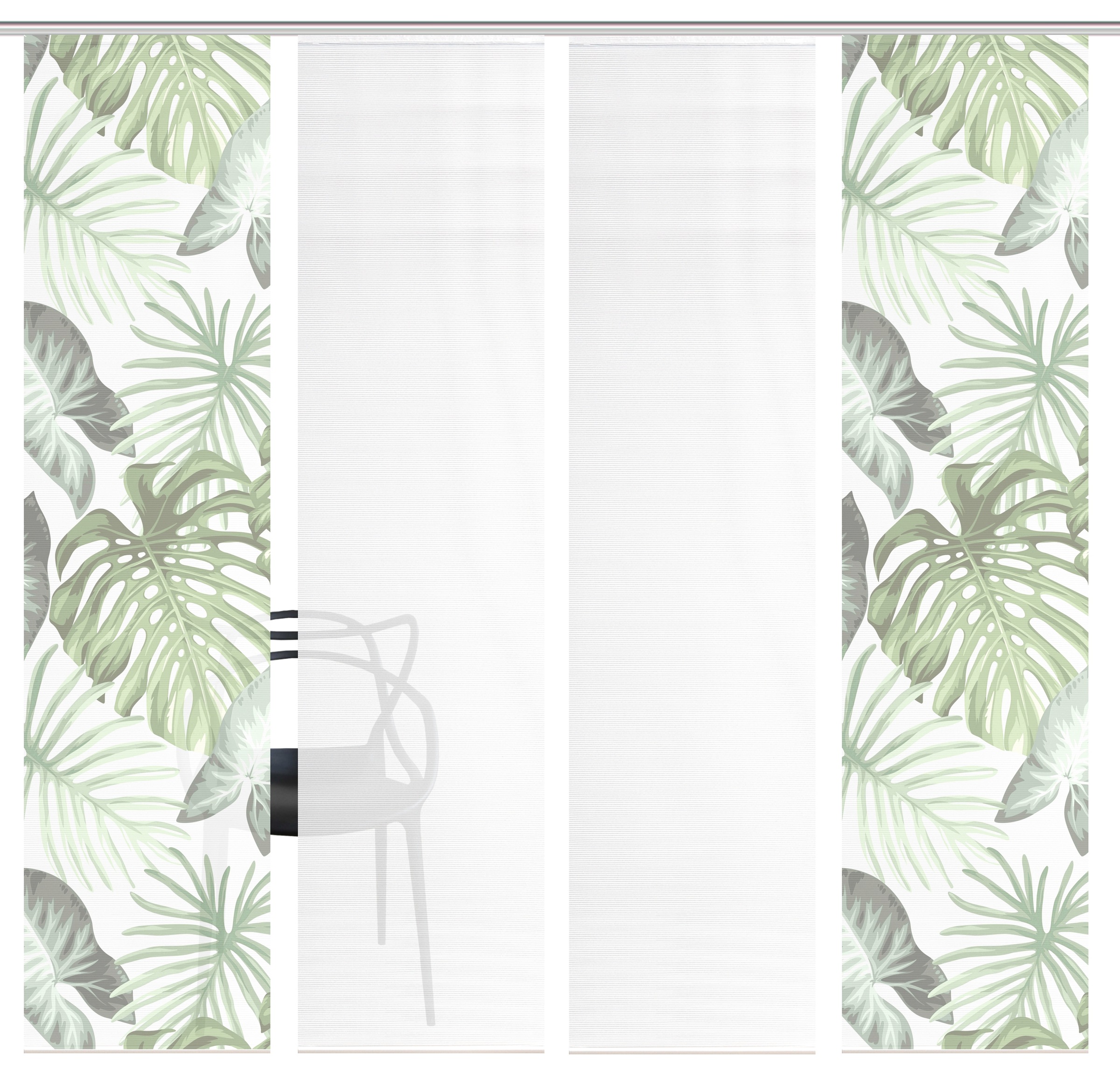 Vision S Schiebegardine "SANJA" Paneelwagen 4 Stk. tlg. Schiebevorhang,Bamb günstig online kaufen