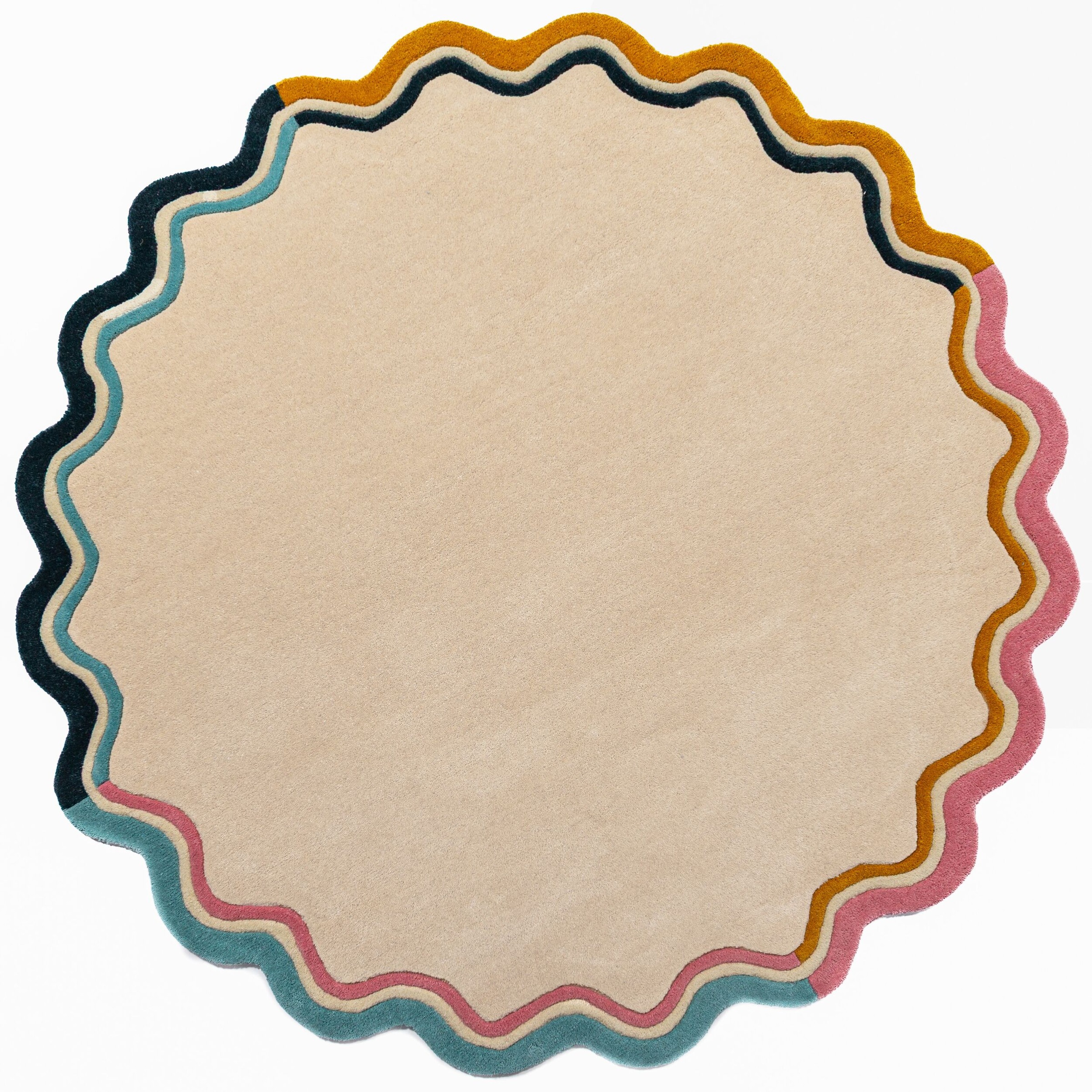 FLAIR RUGS Teppich »LEO SCALLOP BORDER« rund 8 mm Höhe