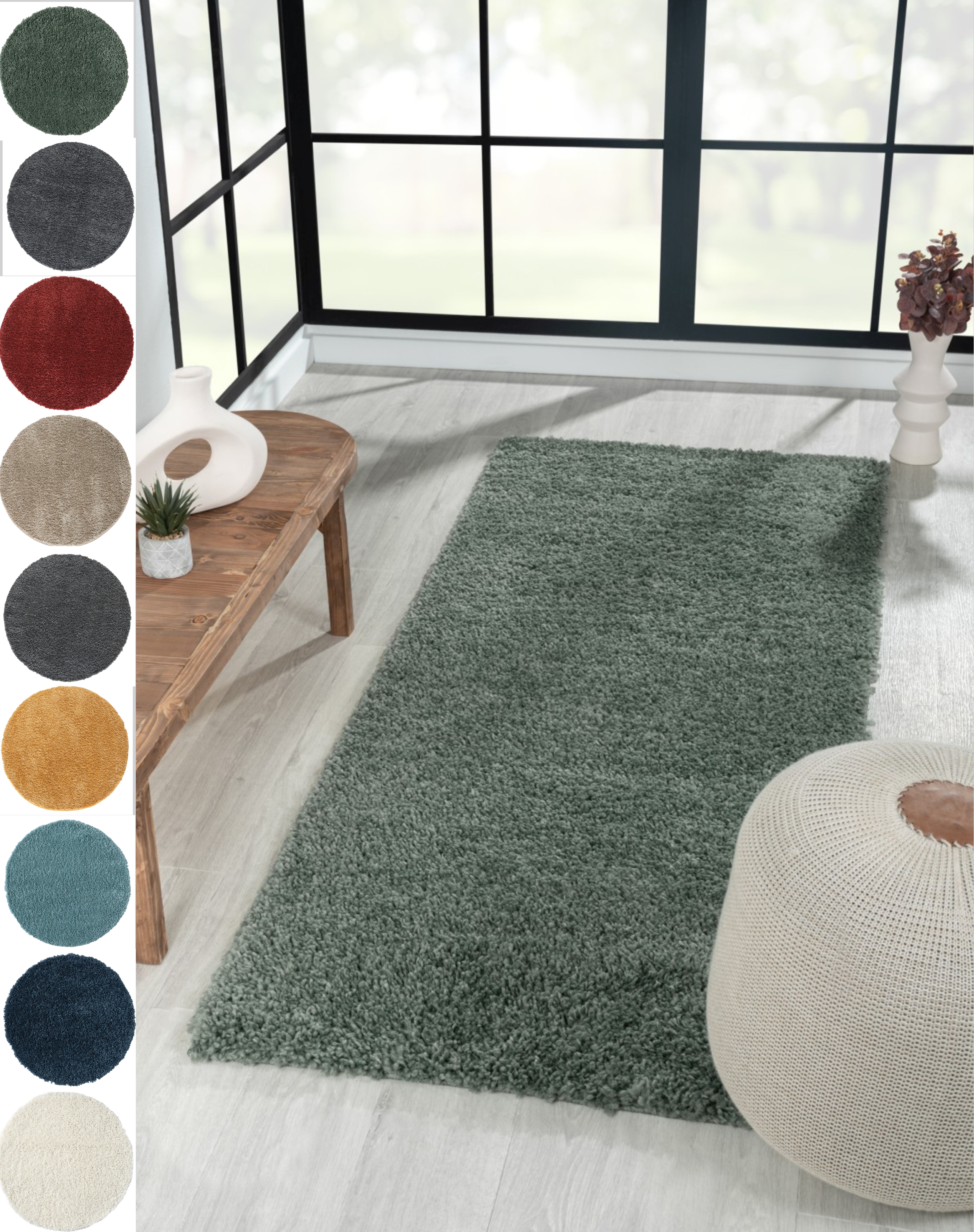 Myflair Möbel & Accessoires Hochflor-Läufer "My Shaggy" rechteckig 37 mm Höhe Shaggy, Uni Farben, leicht glänzend, Microfaser, extra flauschig
