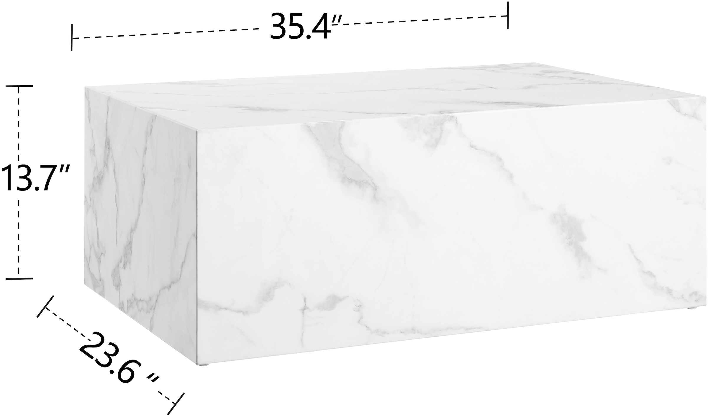 SalesFever Couchtisch »Almeria Beistelltisch B/T 90/60 cm«, rechteckig 90x60 cm, in Marmoroptik foliert