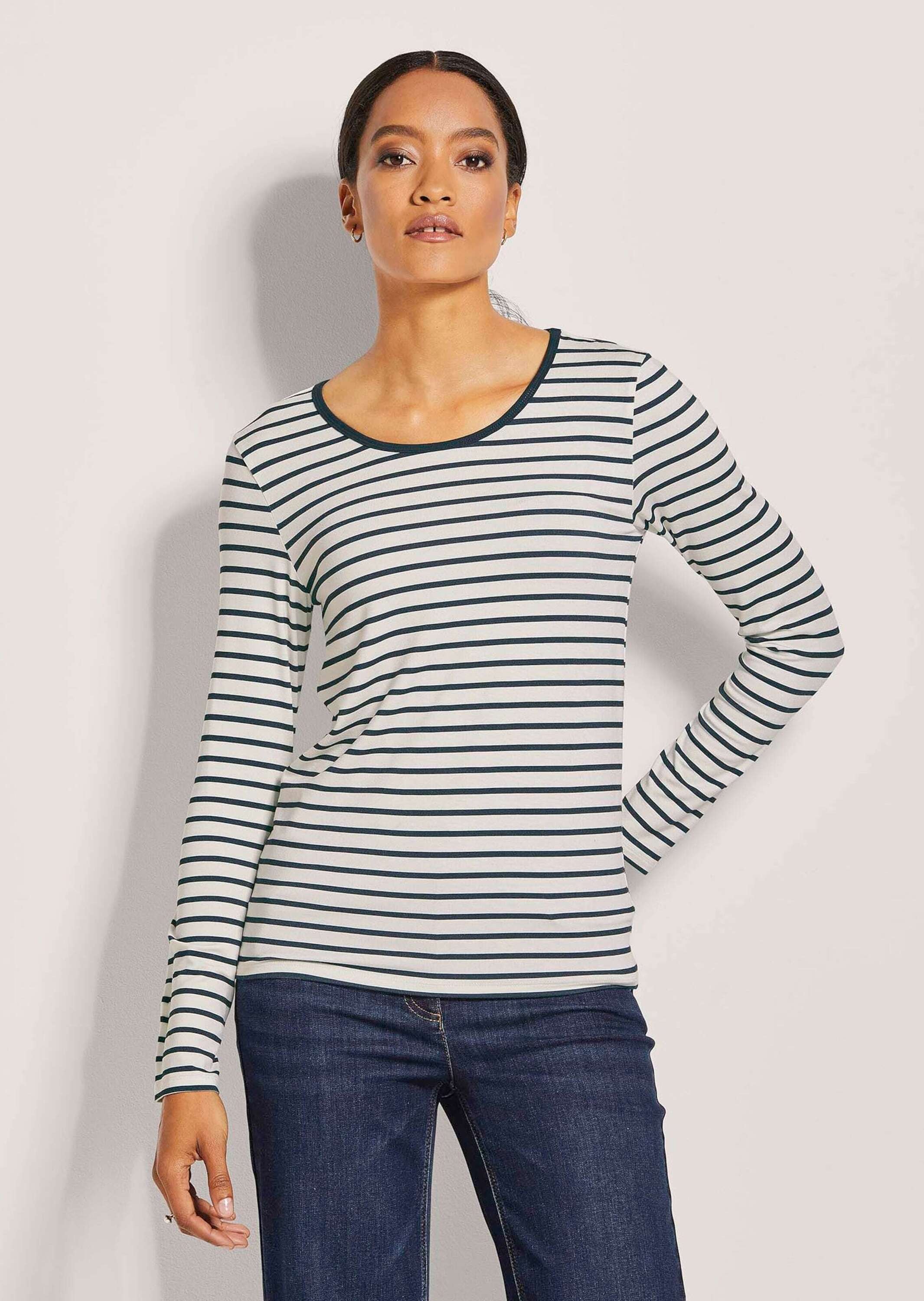 MADELEINE Langarmshirt »Ringelshirt Kurzes Rundhals-Shirt«