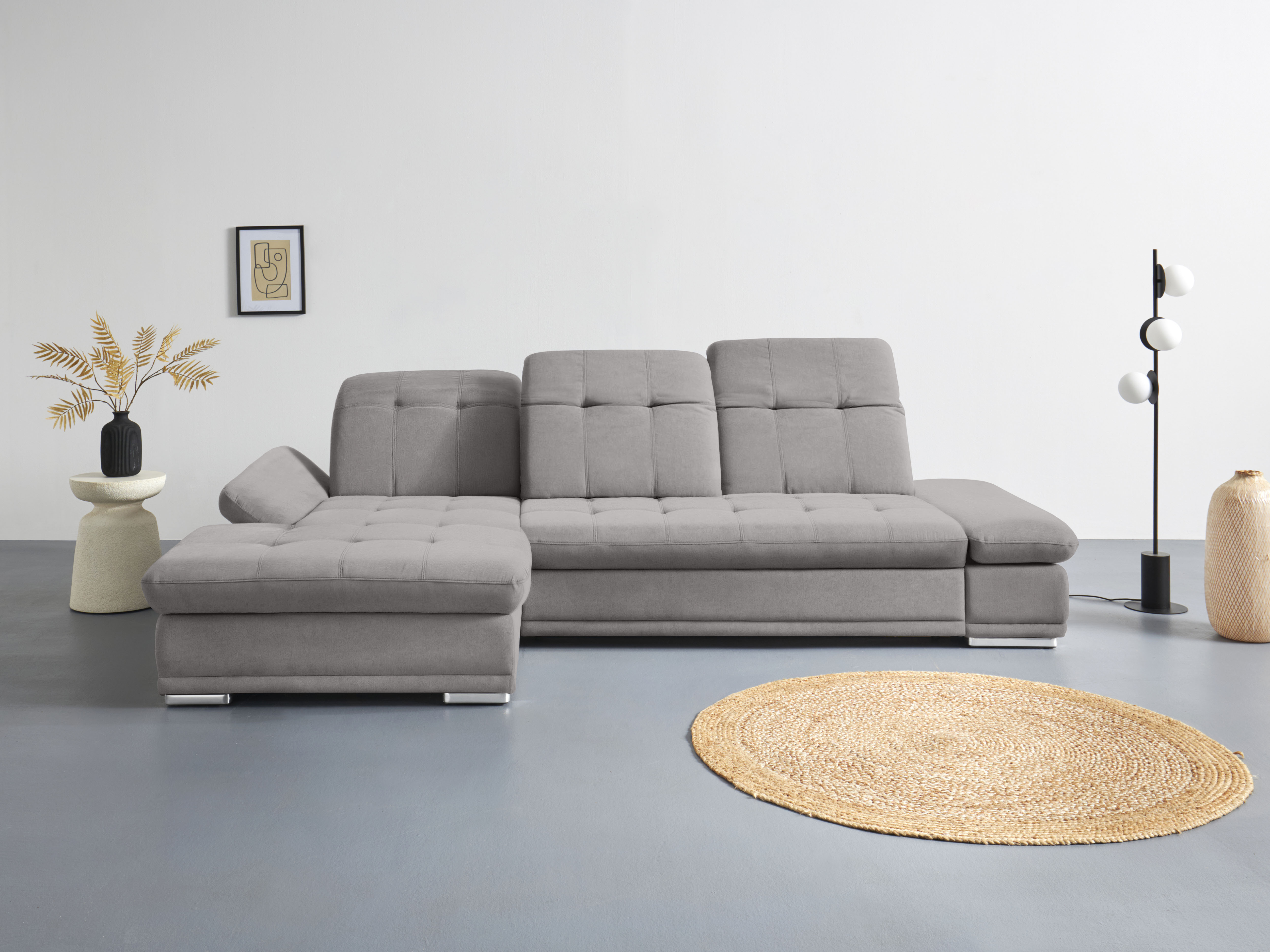 COTTA Ecksofa "Holiday L-Form mit Sitztiefen-, Armteil- und Kopfteilverstellung" wahlweise mit Schlaffunktion & Bettkasten