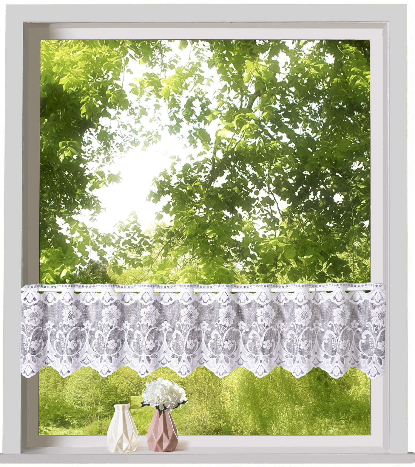 Thumbnail - Weckbrodt Scheibengardine "Mantua", (1 St.), Bistro, Jacquard, strukturiert, floral, geblümt, Gardine, Store