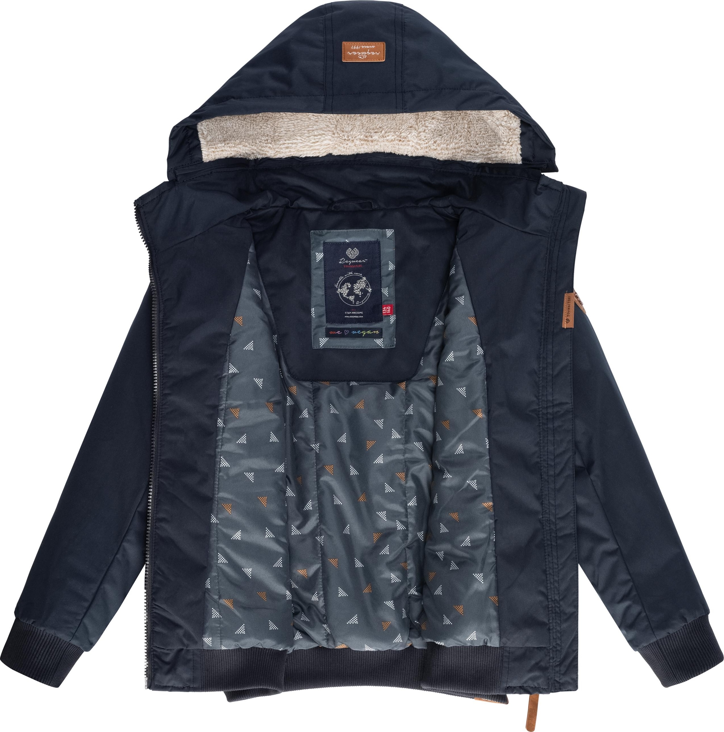 Ragwear Winterjacke »Alja«, mit Kapuze, wasserdichte Winter Outdoorjacke mit abnehmbarer Kapuze