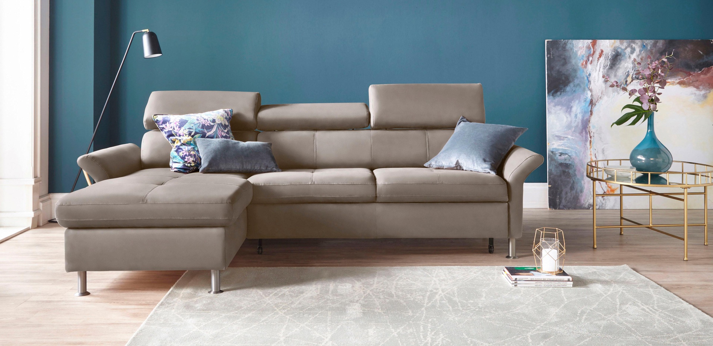 exxpo - sofa fashion Ecksofa "Maretto, bequem & komfortabel, bodenfrei, Bre günstig online kaufen
