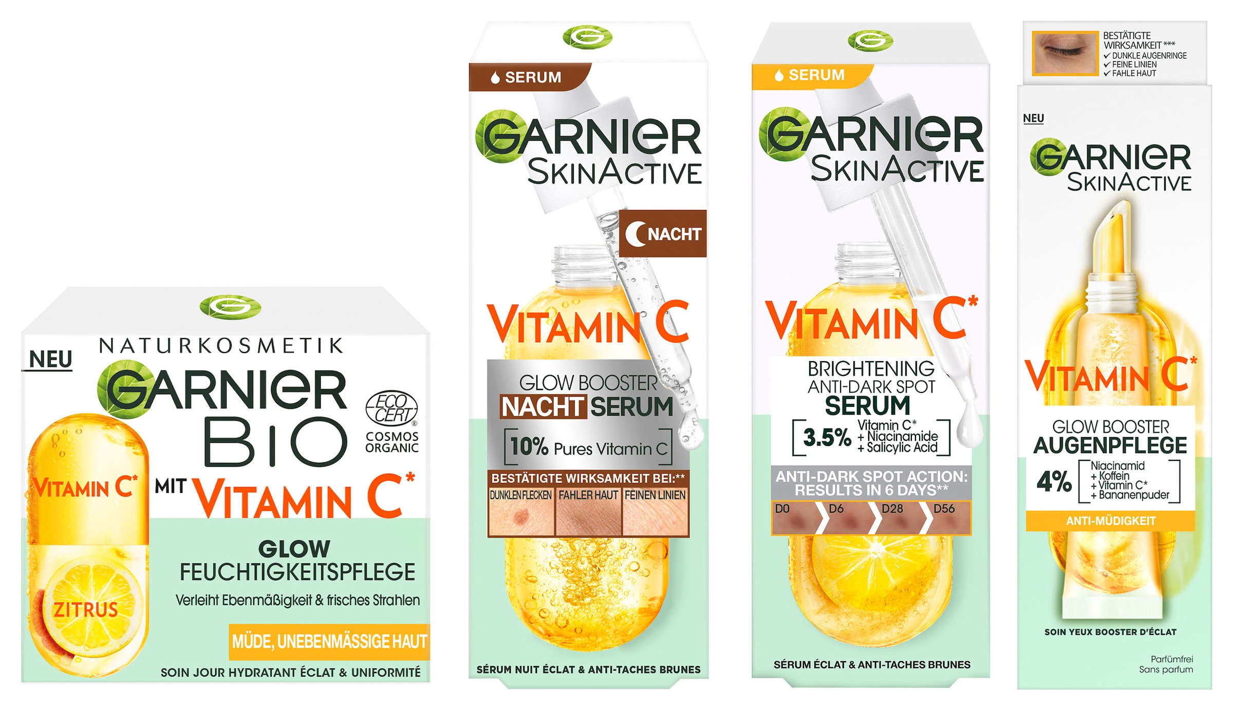 GARNIER Gesichtspflege-Set "Garnier SkinActive Max Glow Booster Set", transparent, Hautpflegemittel, mit Vitamin C