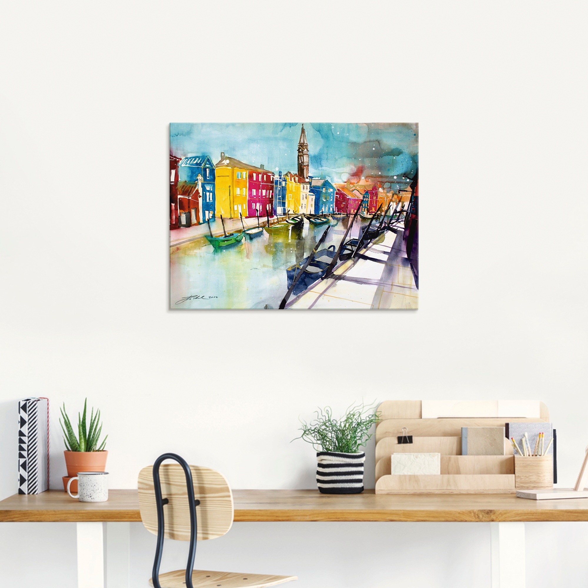 Thumbnail - Artland Glasbild "Venedig Bunt" Italien 1 Stk. tlg. in verschiedenen Größen