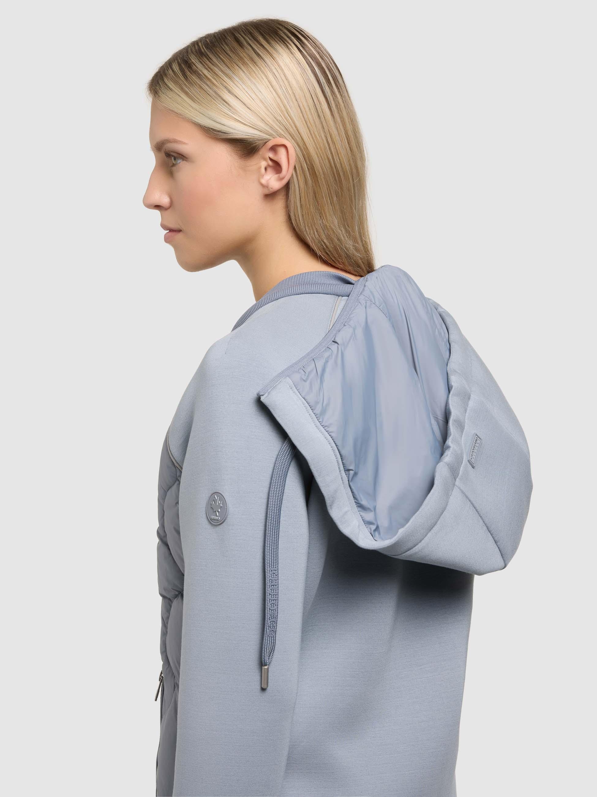khujo Kurzmantel »Nora« Materialmix-Mantel mit abnehmbarer kapuze