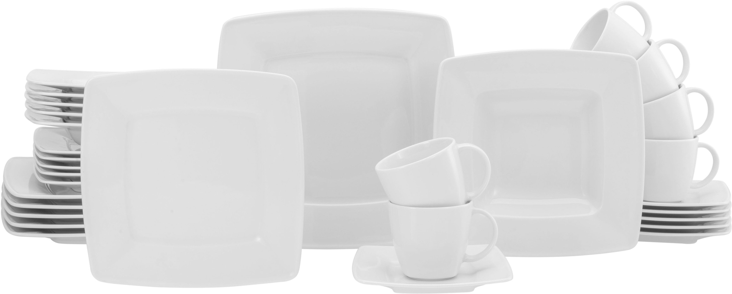 CreaTable Kombiservice "Victoria Weiss", (Set, 30 tlg.), klassisch weiß für den täglichen Gebrauch