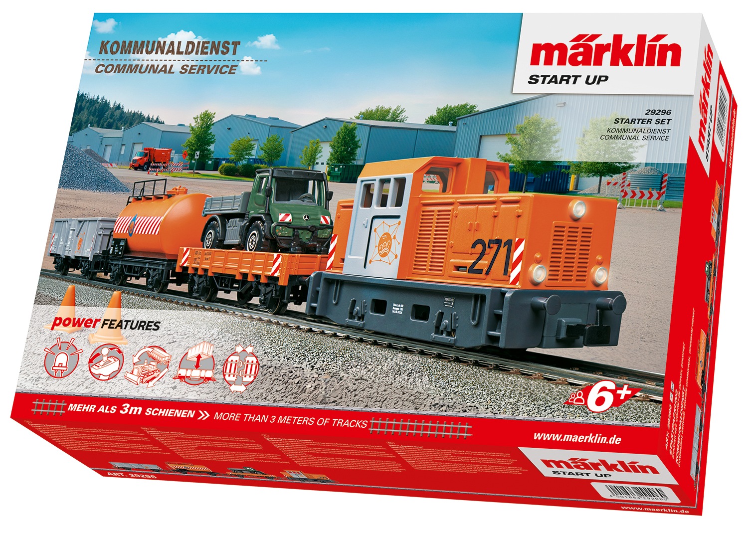 MÄRKLIN Kinder Modelleisenbahn-Set "Märklin Start up, Startpackung Kommunaldienst - 29296", orange, Kunststoff, Metall, Modelleisenbahnen