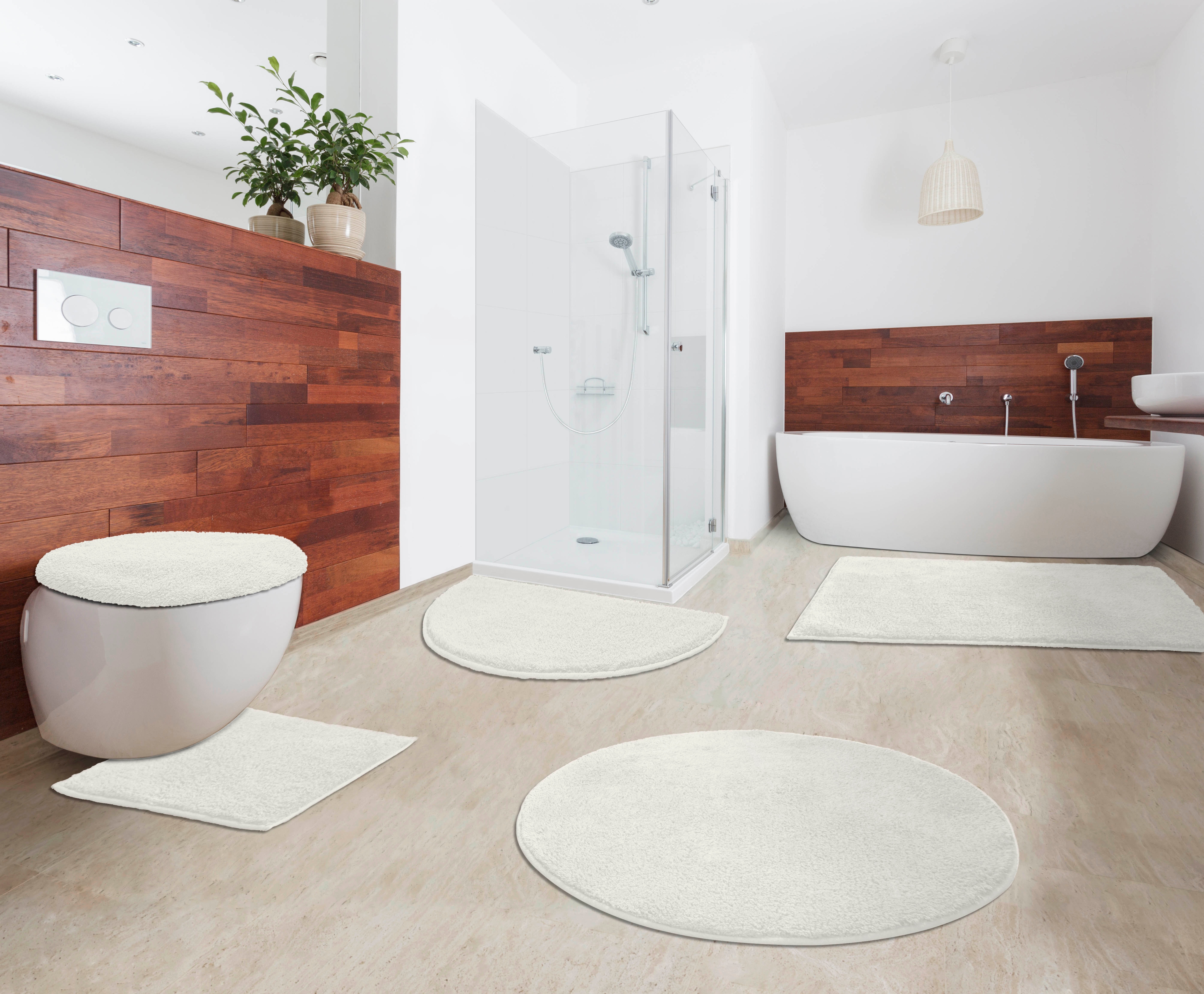 Thumbnail - my home Badematte "Maren, Badvorleger, Badezimmer Teppich" Höhe 15 mm rutschhemmend beschichtet fußbodenheizungsgeeignet...