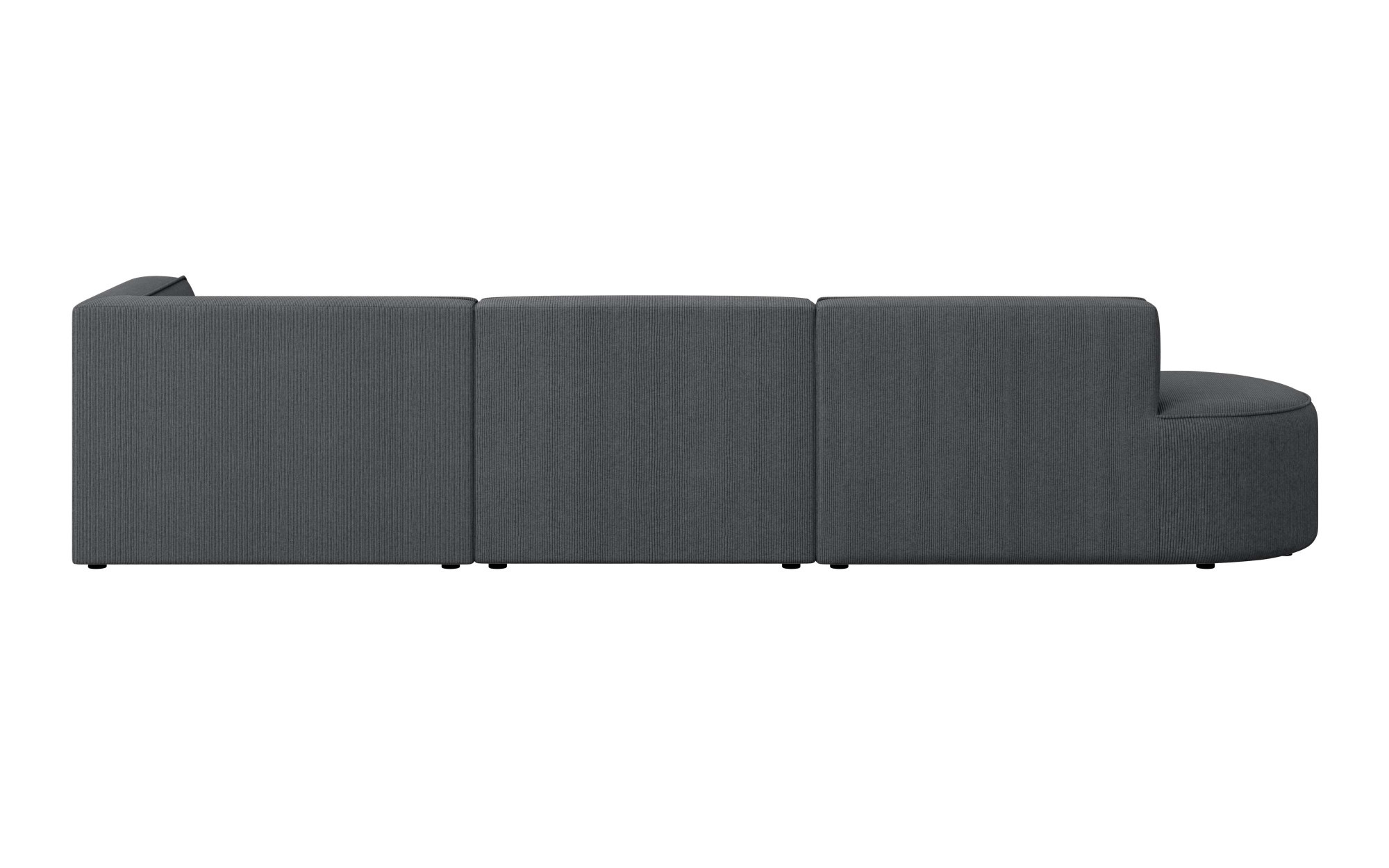 andas Ecksofa »EIVIND Designer Sofa mit Ottomane rechts/links, B/T/H: 343/159/72 cm«, L-Form mit Wellenunterfederung, auch in Feincord und Bouclé