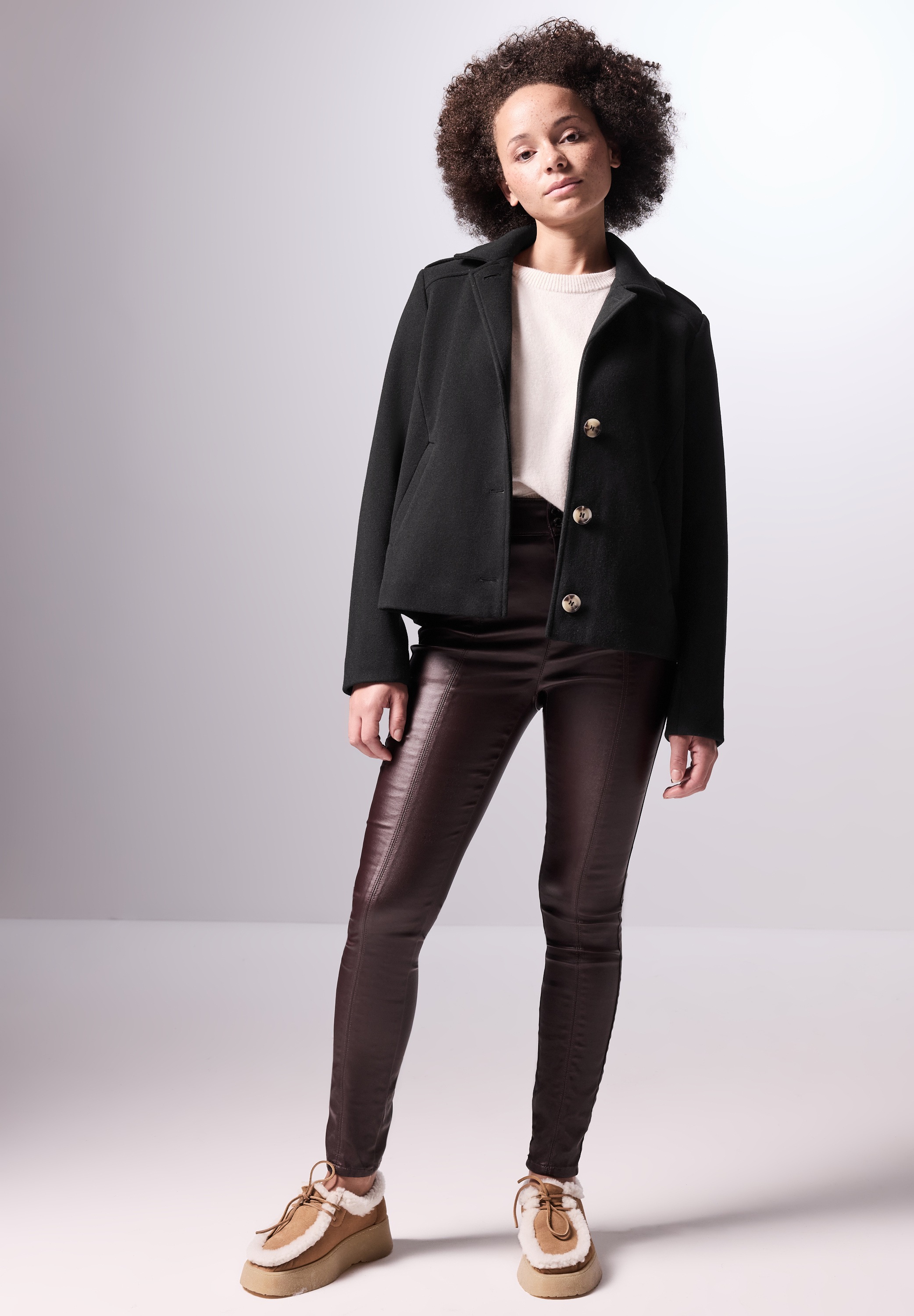 STREET ONE STUDIO Kurzjacke, ohne Kapuze, mit Reverskragen