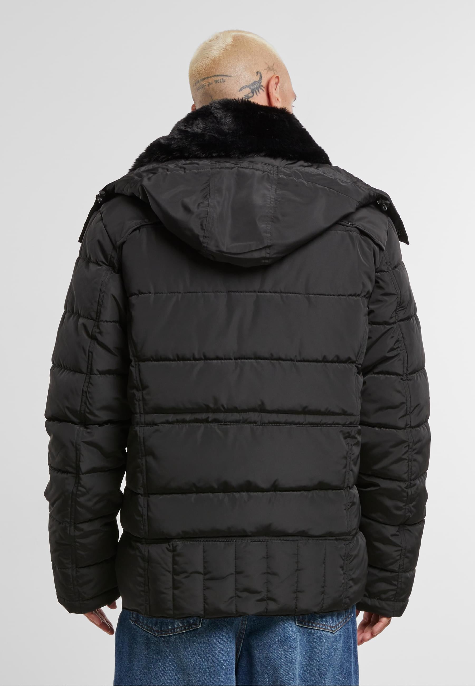 URBAN CLASSICS Winterjacke »Urban Classics Puffer Jacket With Detachable Fur Collar«, (1 St.), ohne Kapuze