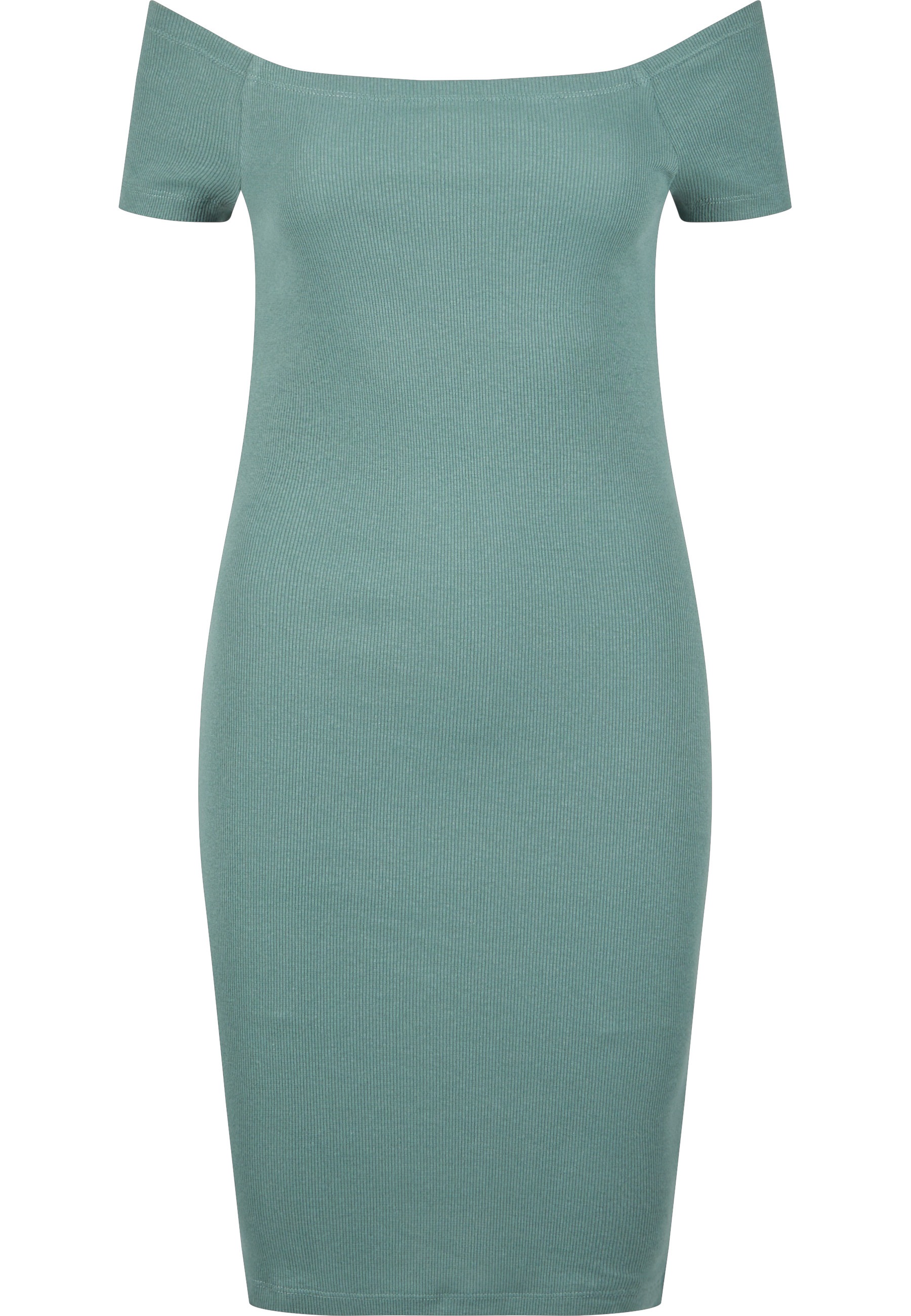 URBAN CLASSICS Shirtkleid "Urban Classics Damen Ladies Off Shoulder Rib Dress" 1 tlg.