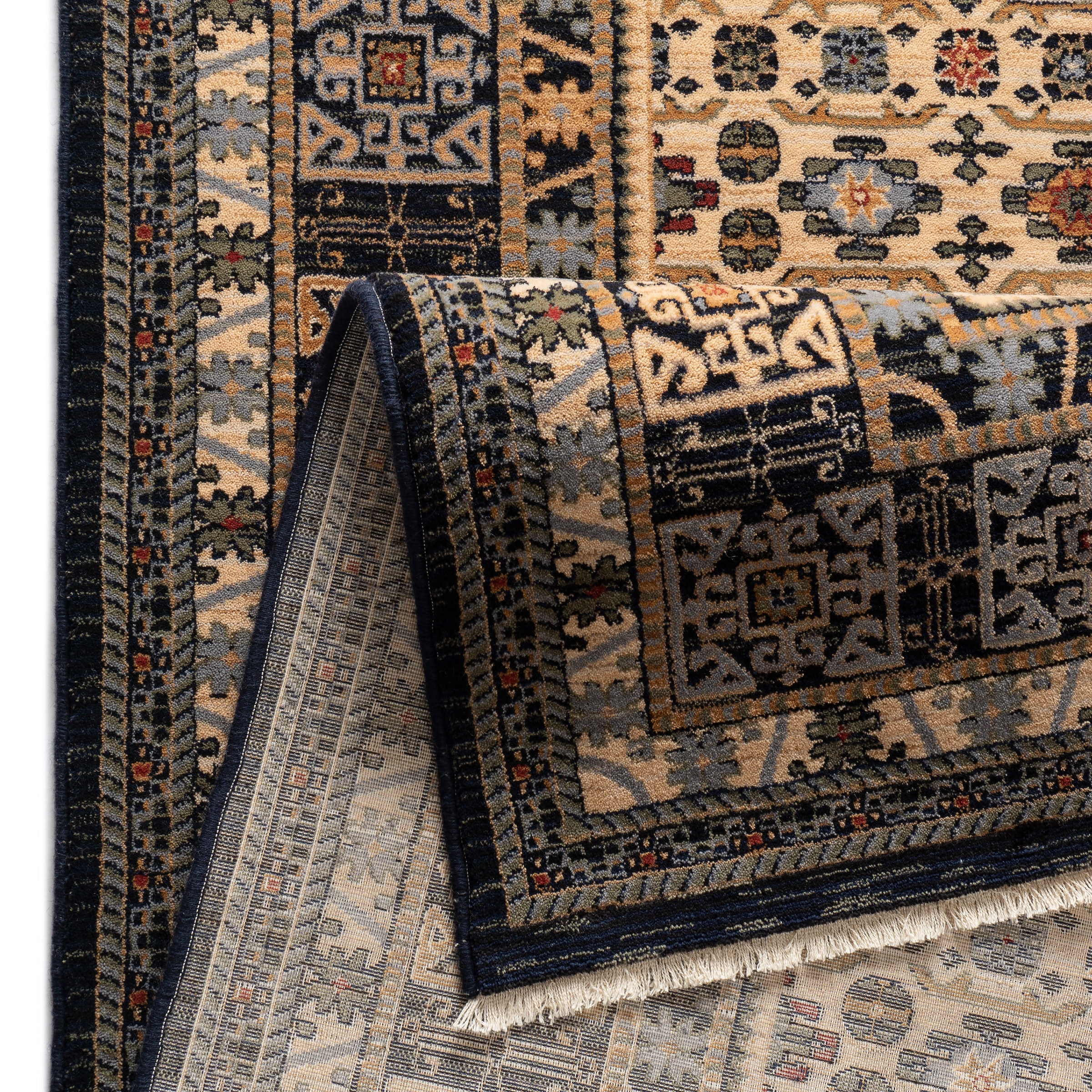 THEKO Wollteppich »Saharna 6428« rechteckig 10 mm Höhe reine Wolle, Orient-Optik, mit Fransen