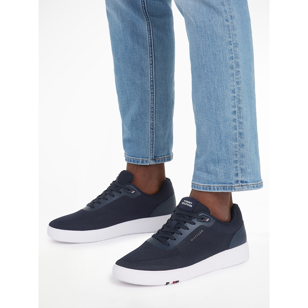 Tommy Hilfiger Sneaker »MODERN CUP KNIT RWB«, mit seitlichem Logo, Freizeitschuh, Halbschuh, Schnürschuh