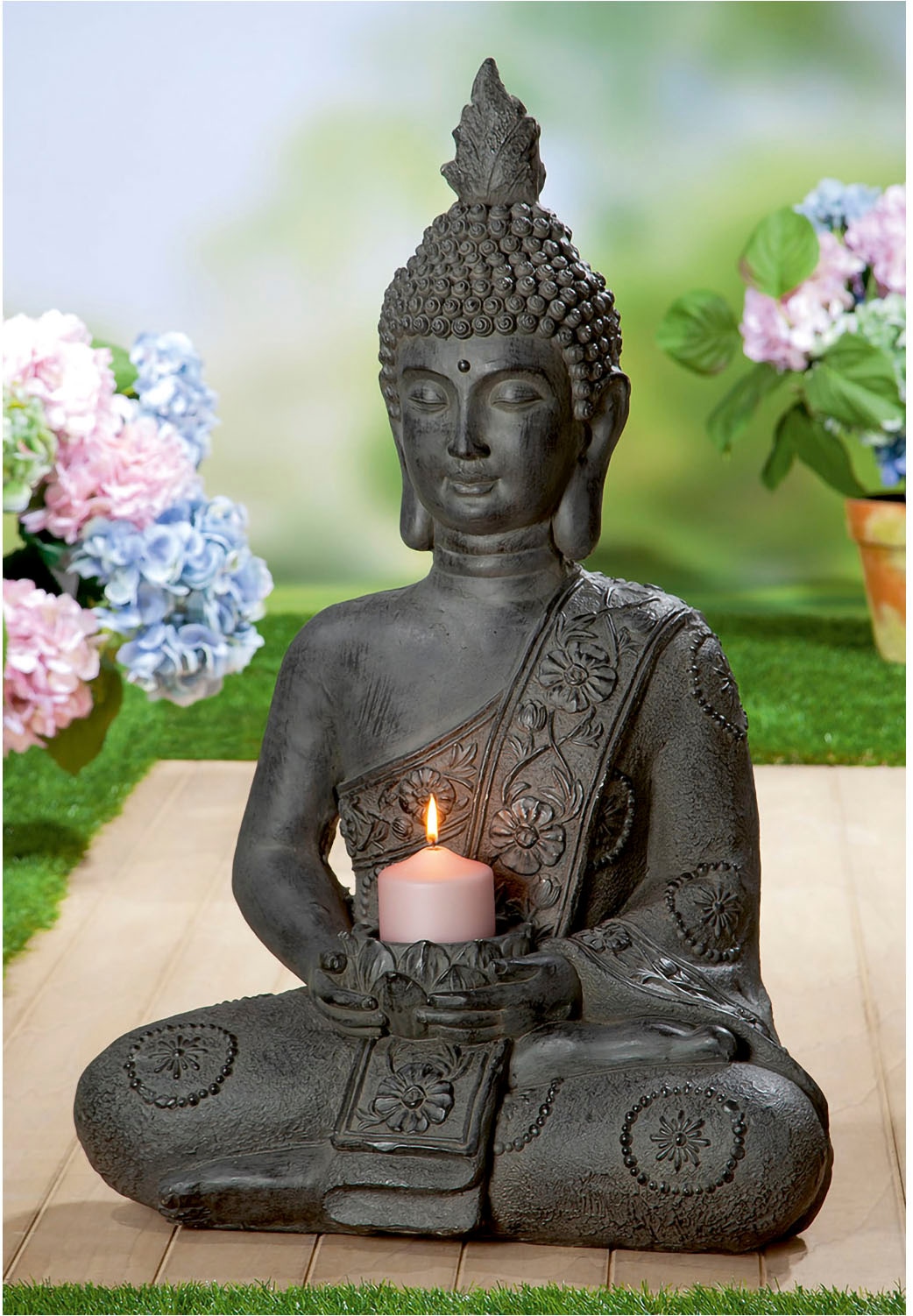 GILDE Buddhafigur »Figur "Buddha" mit Teelichthalter«