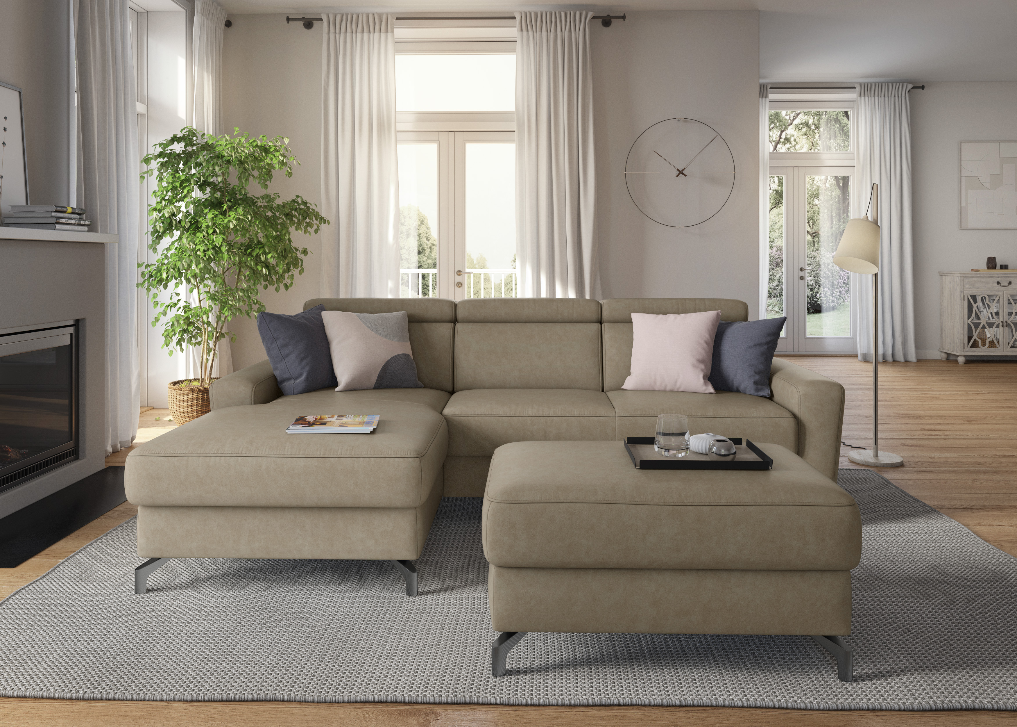 sit&more Ecksofa "Scarlett L-Form" inklusive Kopfteilverstellung, optional Schlaffunktion & Bettkasten