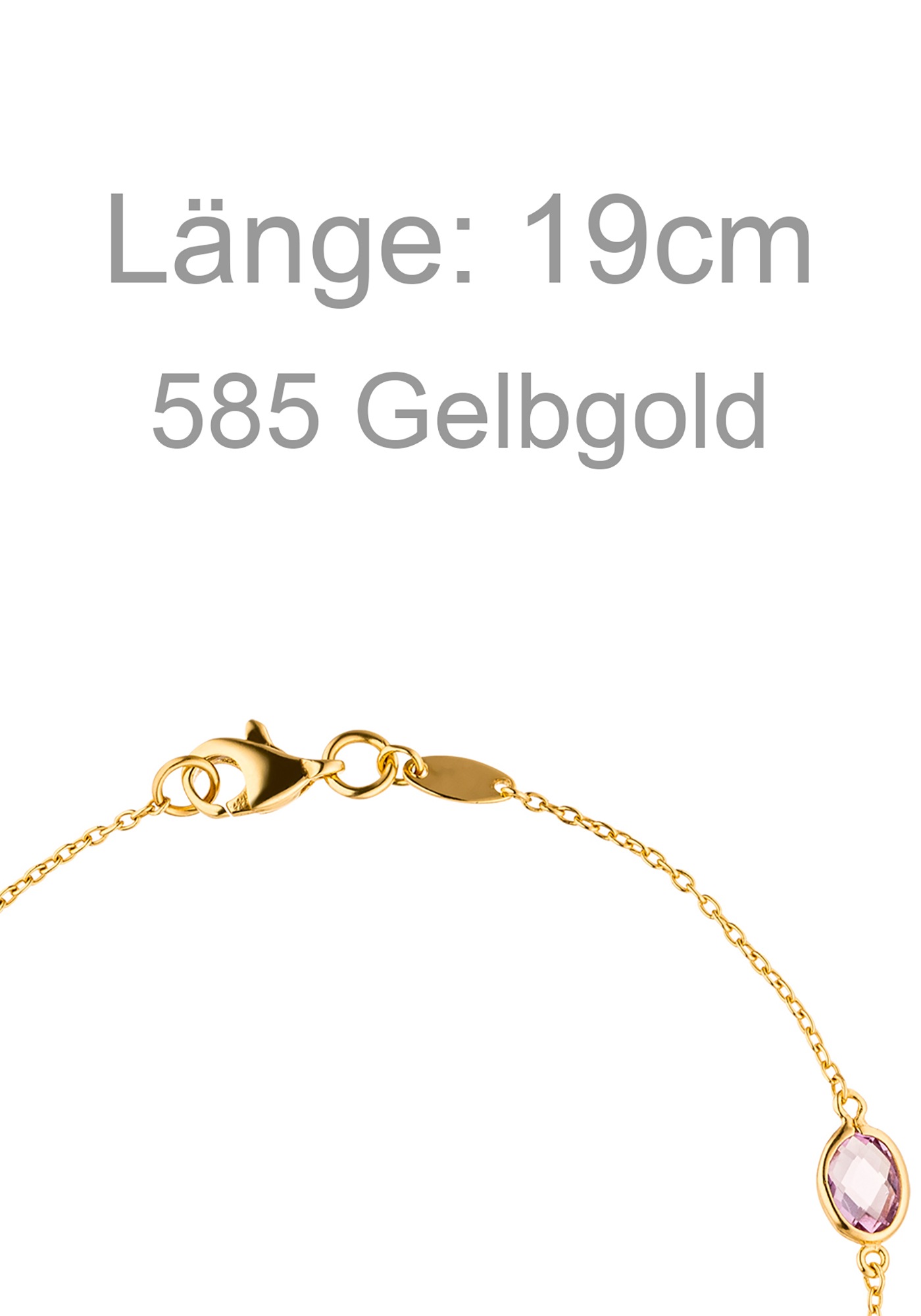 JOBO Goldarmband 585 Gold mit Amethyst Blautopas Citrin