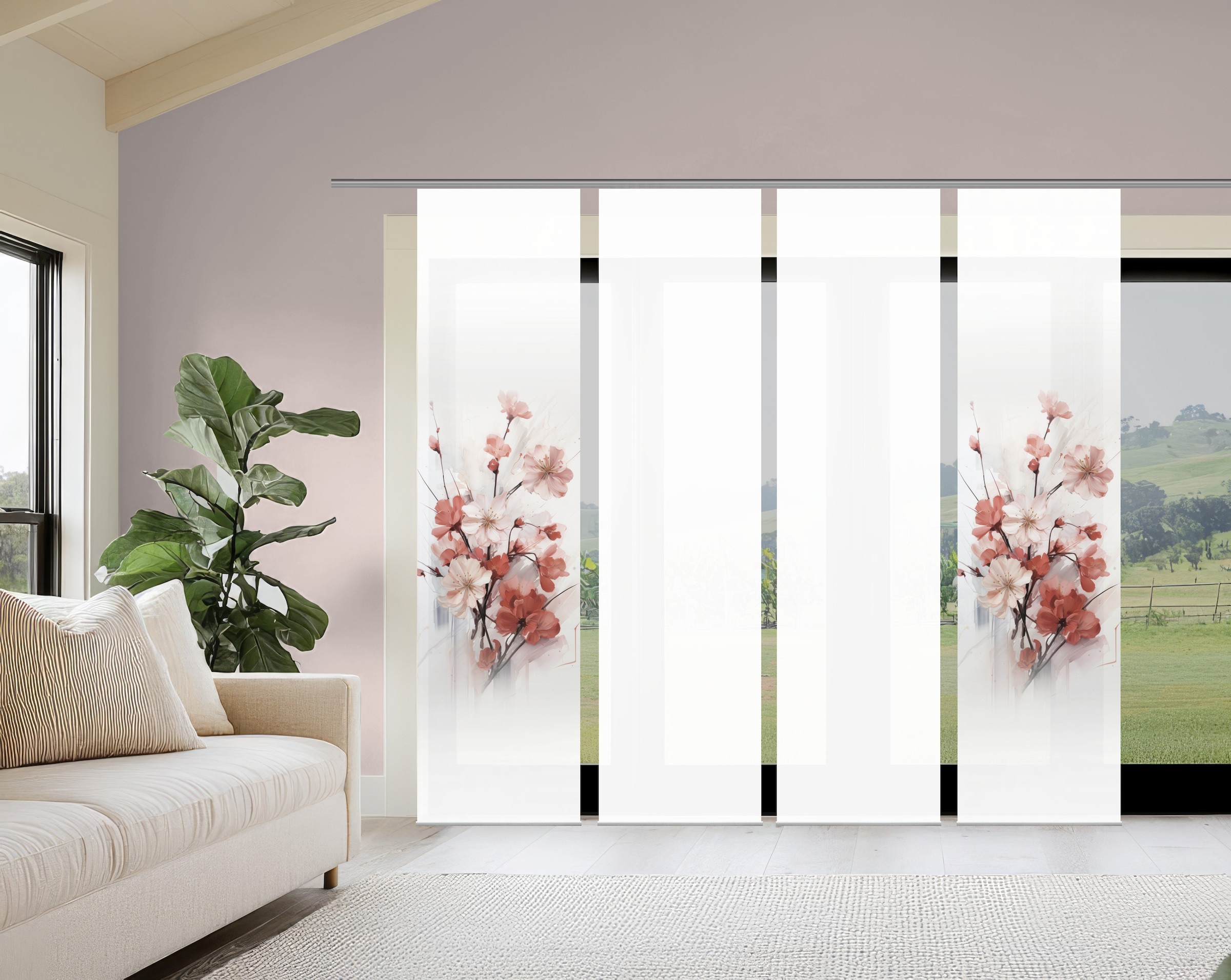 HOME WOHNIDEEN Schiebegardine "LOTUS" Paneelwagen 4 Stk. tlg. Schiebewand S günstig online kaufen