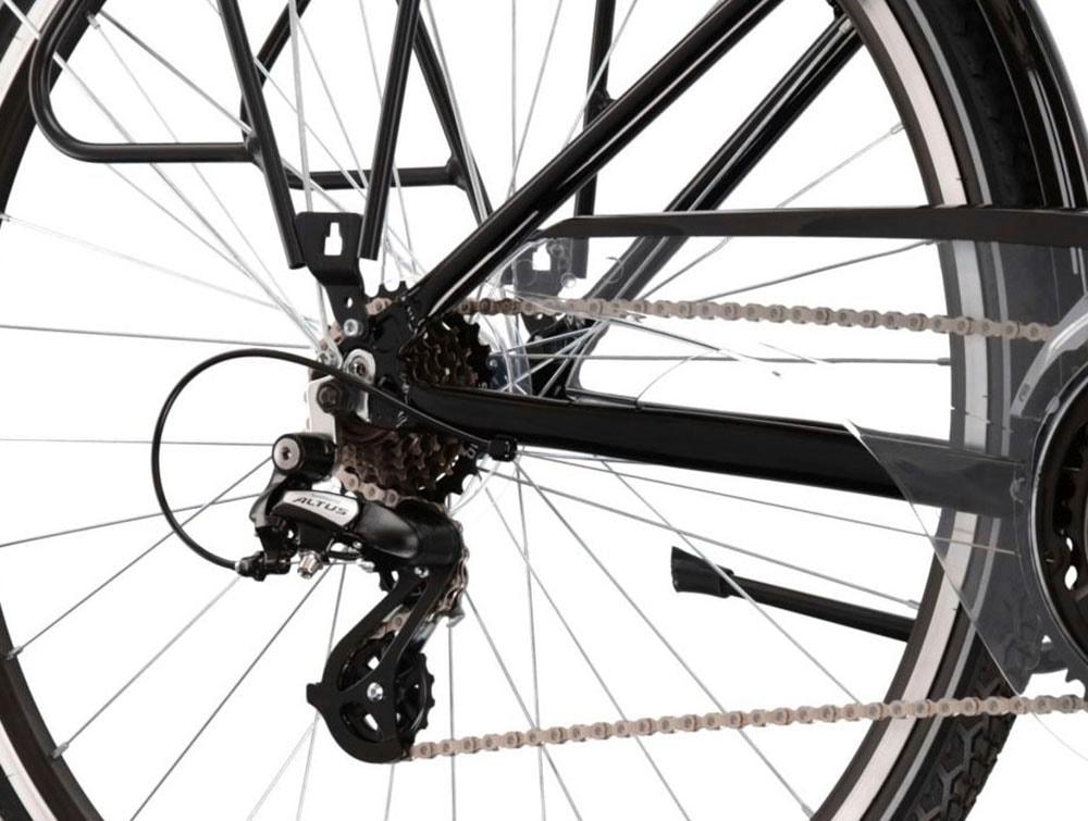 Kross Trekkingrad »KROSS Trekkingrad Trans 1.0 28" schwarz«, 21 Gang, Shimano, ALTUS M310 Schaltwerk, Kettenschaltung