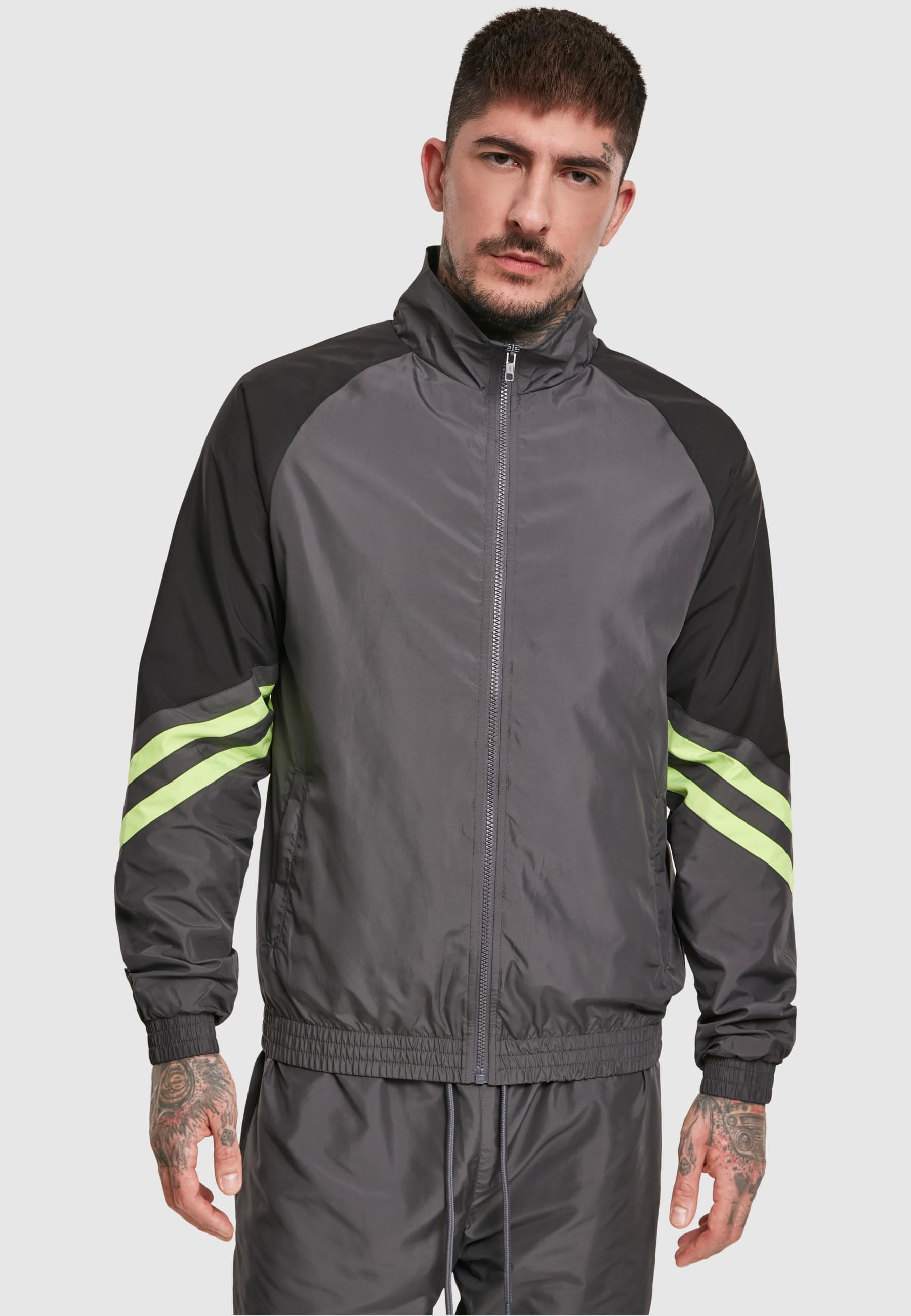 URBAN CLASSICS Trainingsjacke »Urban Classics Herren Block Sport Track Jacket«, (1 St.), ohne Kapuze